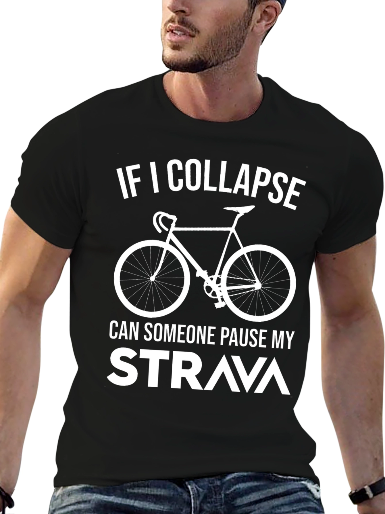 Funny Cycling T-Shirt - Strava Pause