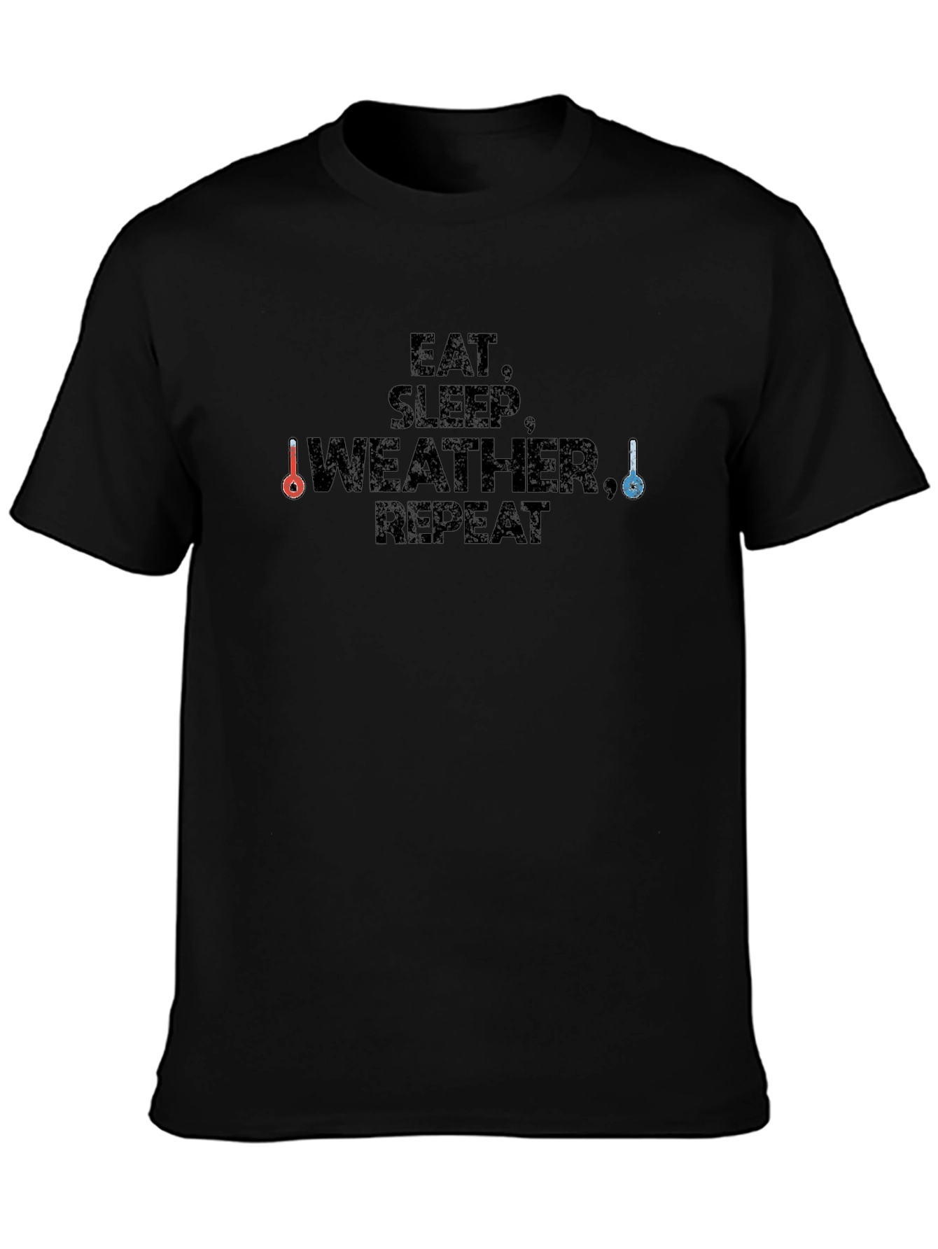 Eat Sleep Weather Repeat Black T-Shirt