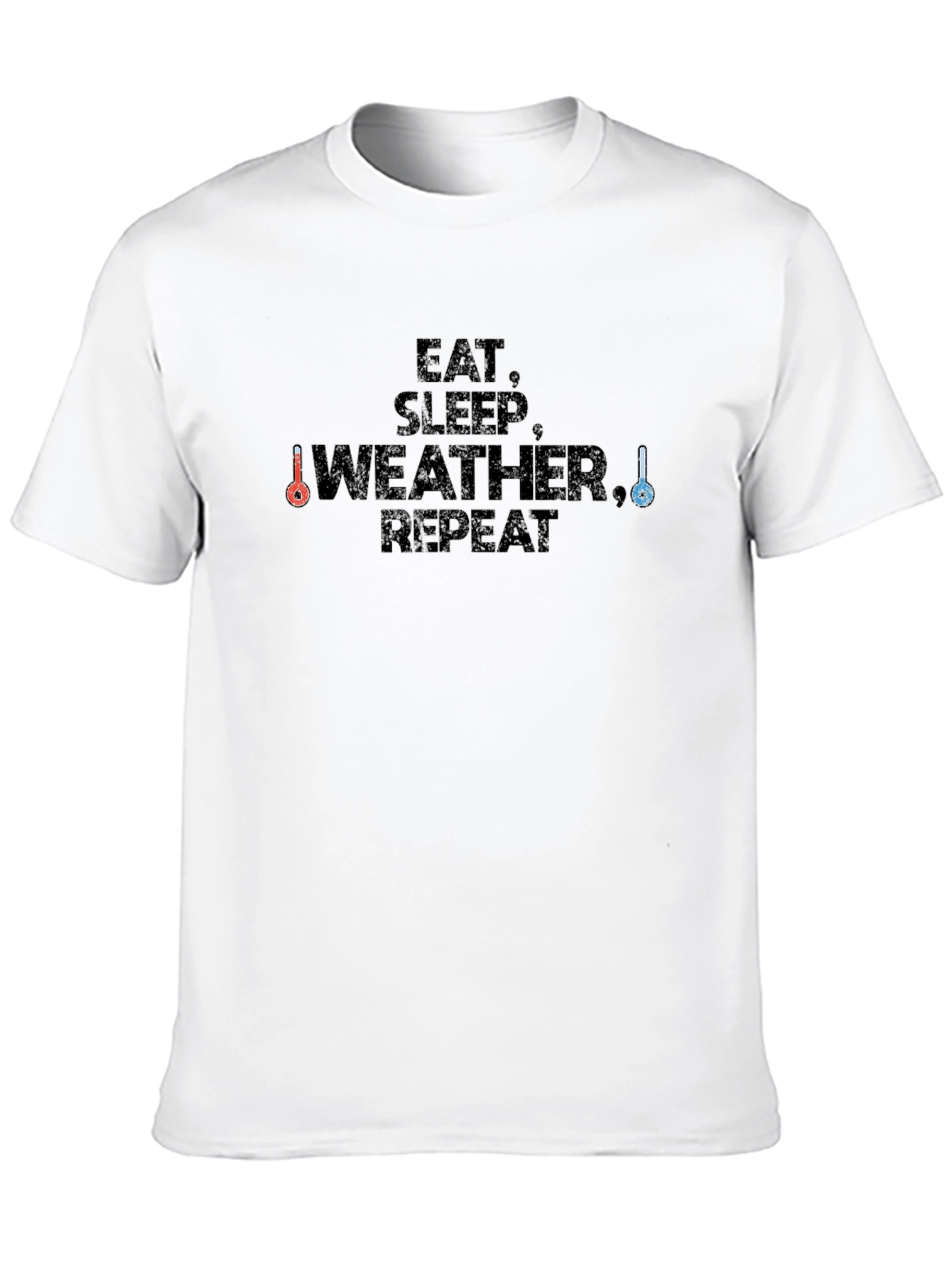 Eat Sleep Weather Repeat Black T-Shirt