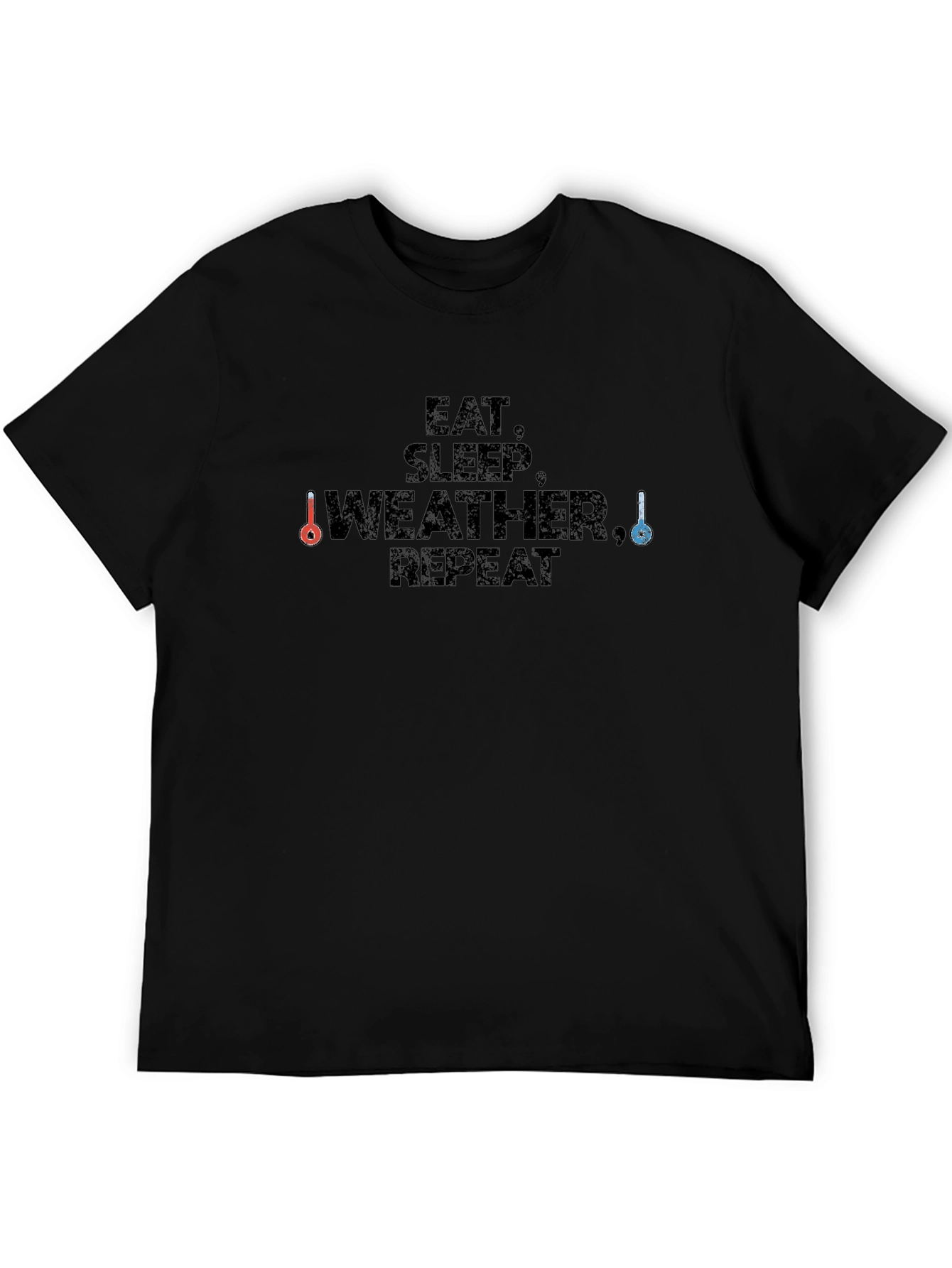 Eat Sleep Weather Repeat Black T-Shirt