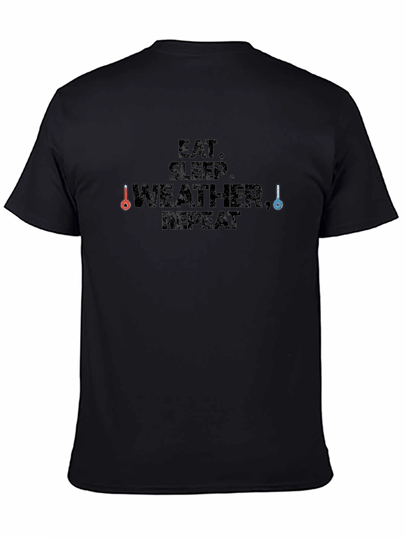 Eat Sleep Weather Repeat Black T-Shirt