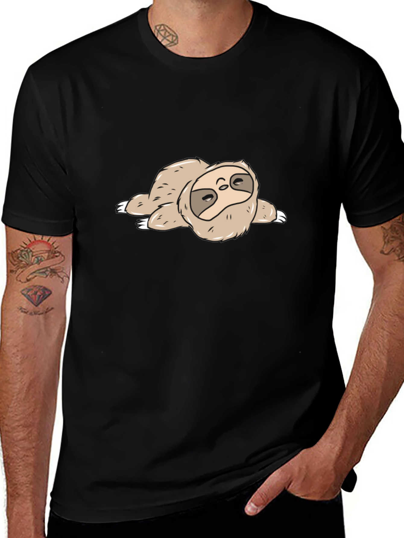 Lazy Sloth Graphic Tee - Comfy & Casual