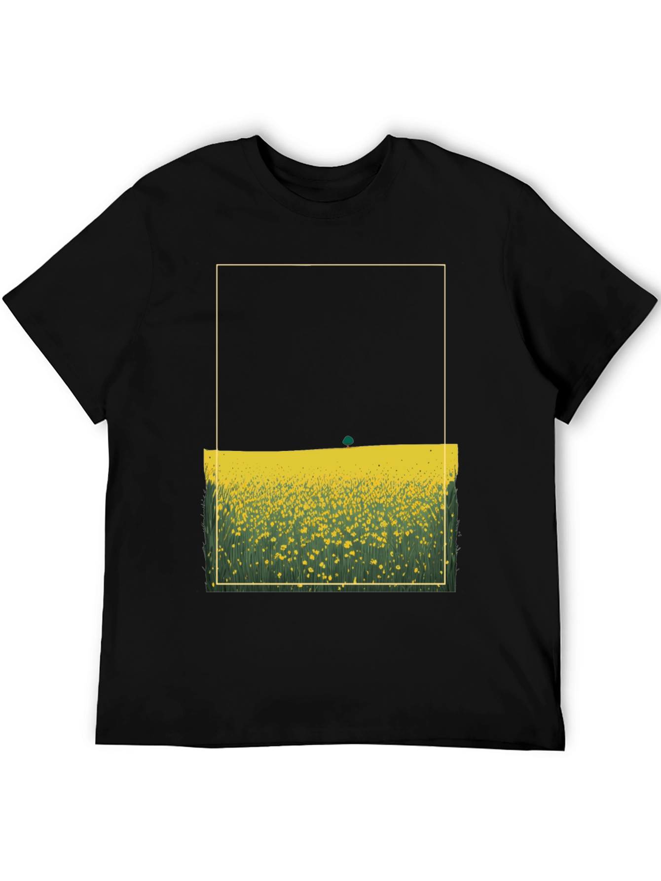 Floral Field Graphic Tee - Black