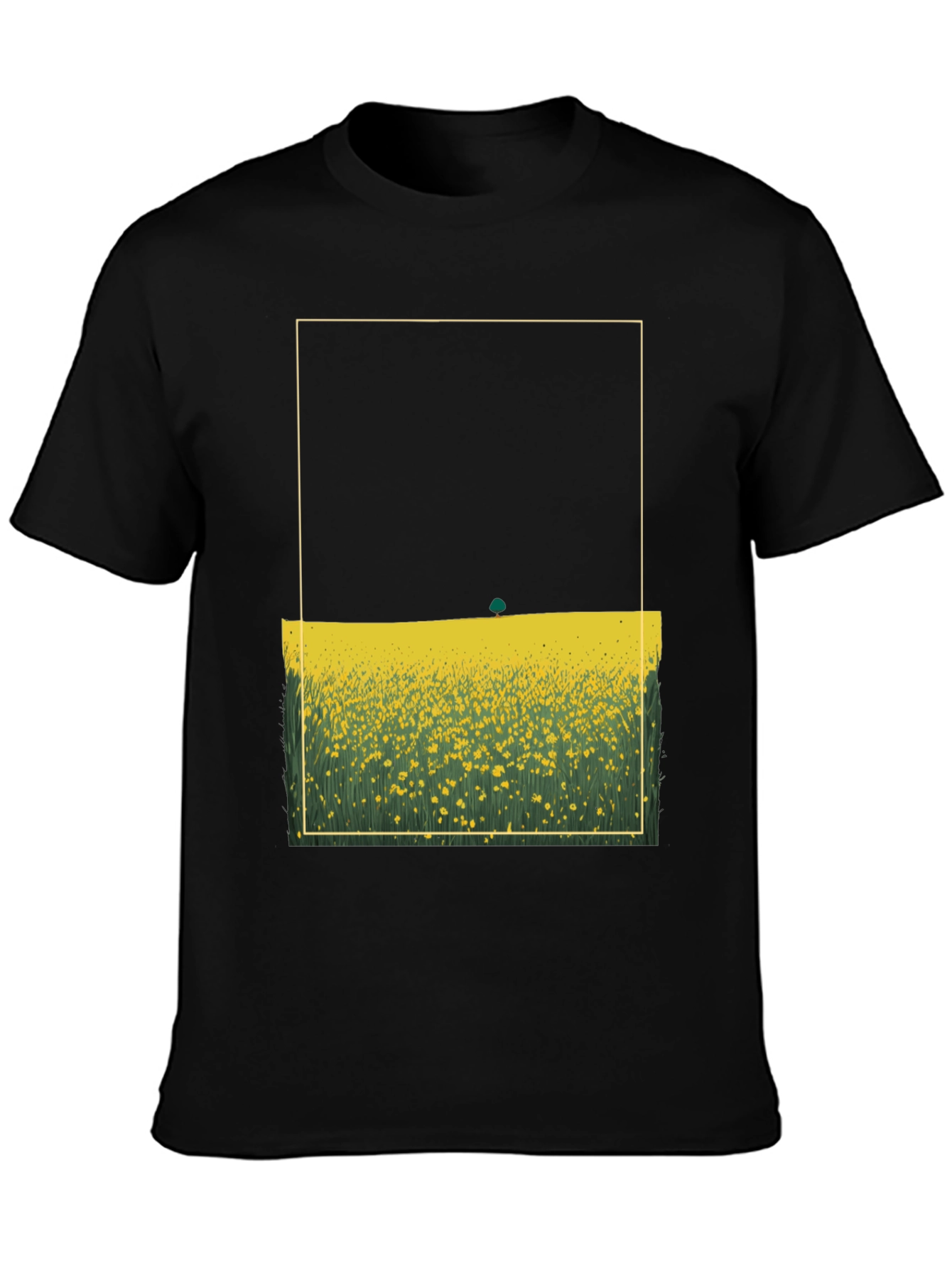 Floral Field Graphic Tee - Black