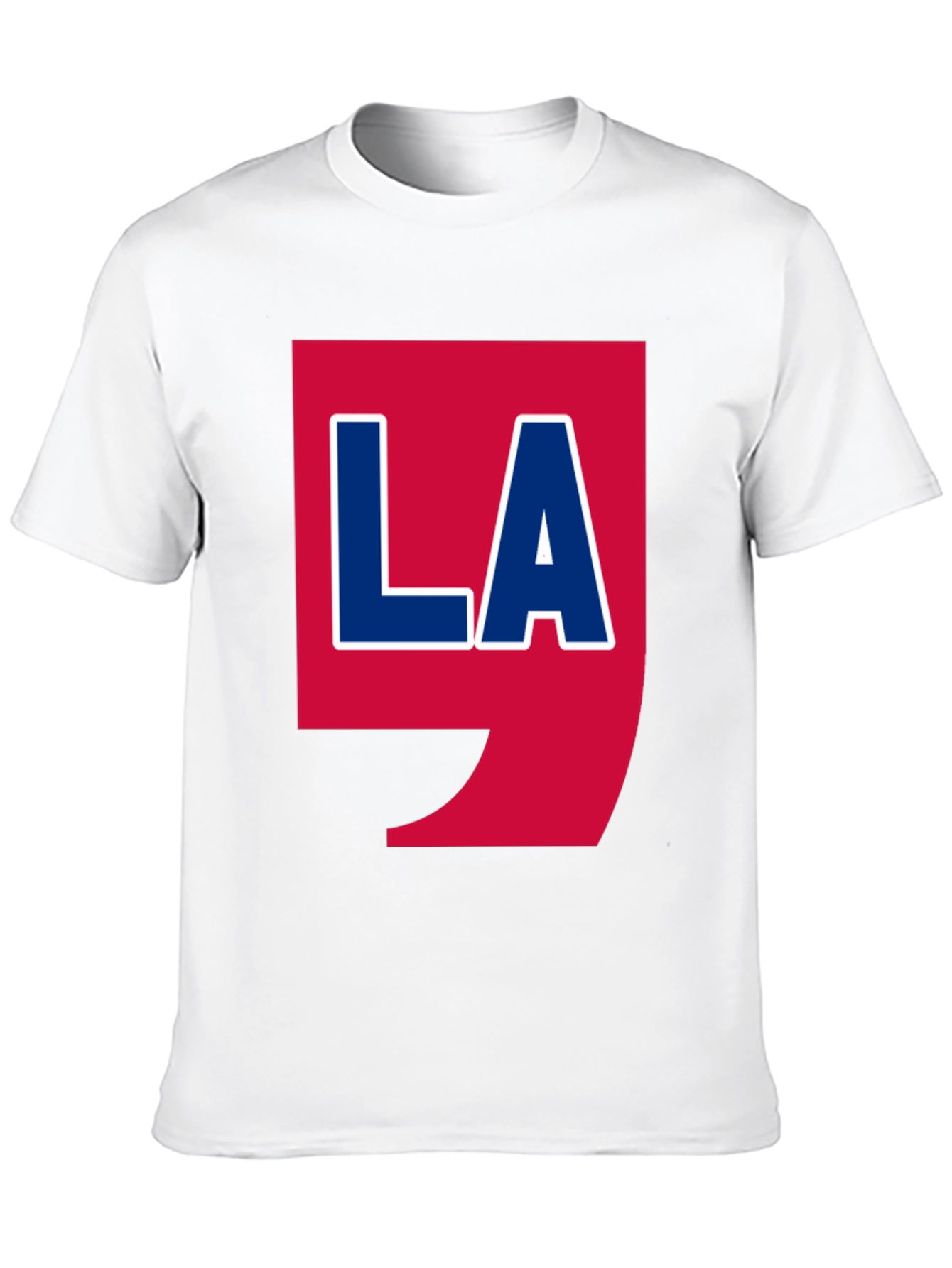 LA Graphic T-Shirt - Bold Red & Blue Design