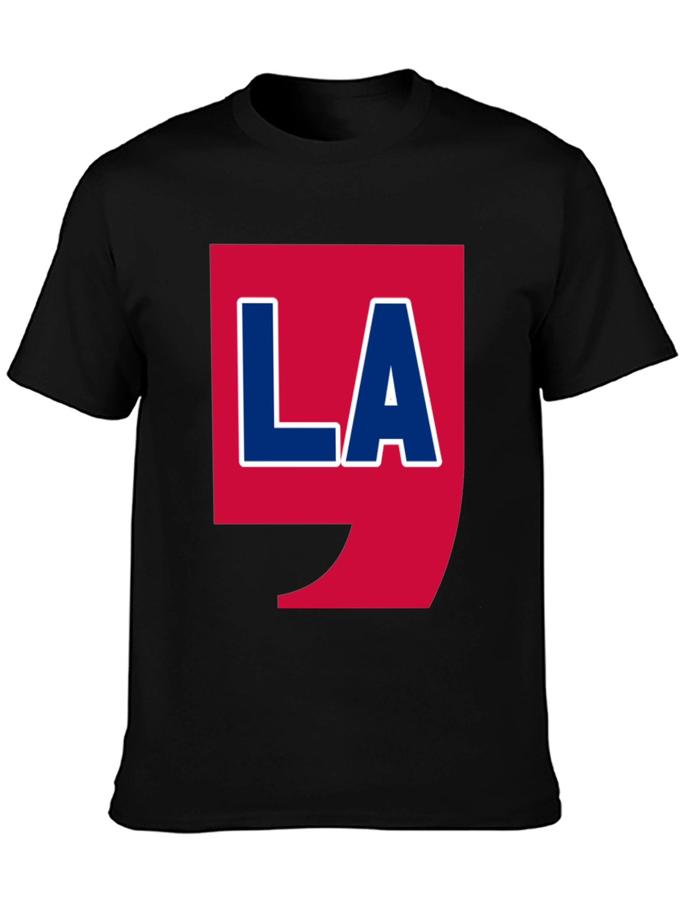 LA Graphic T-Shirt - Bold Red & Blue Design