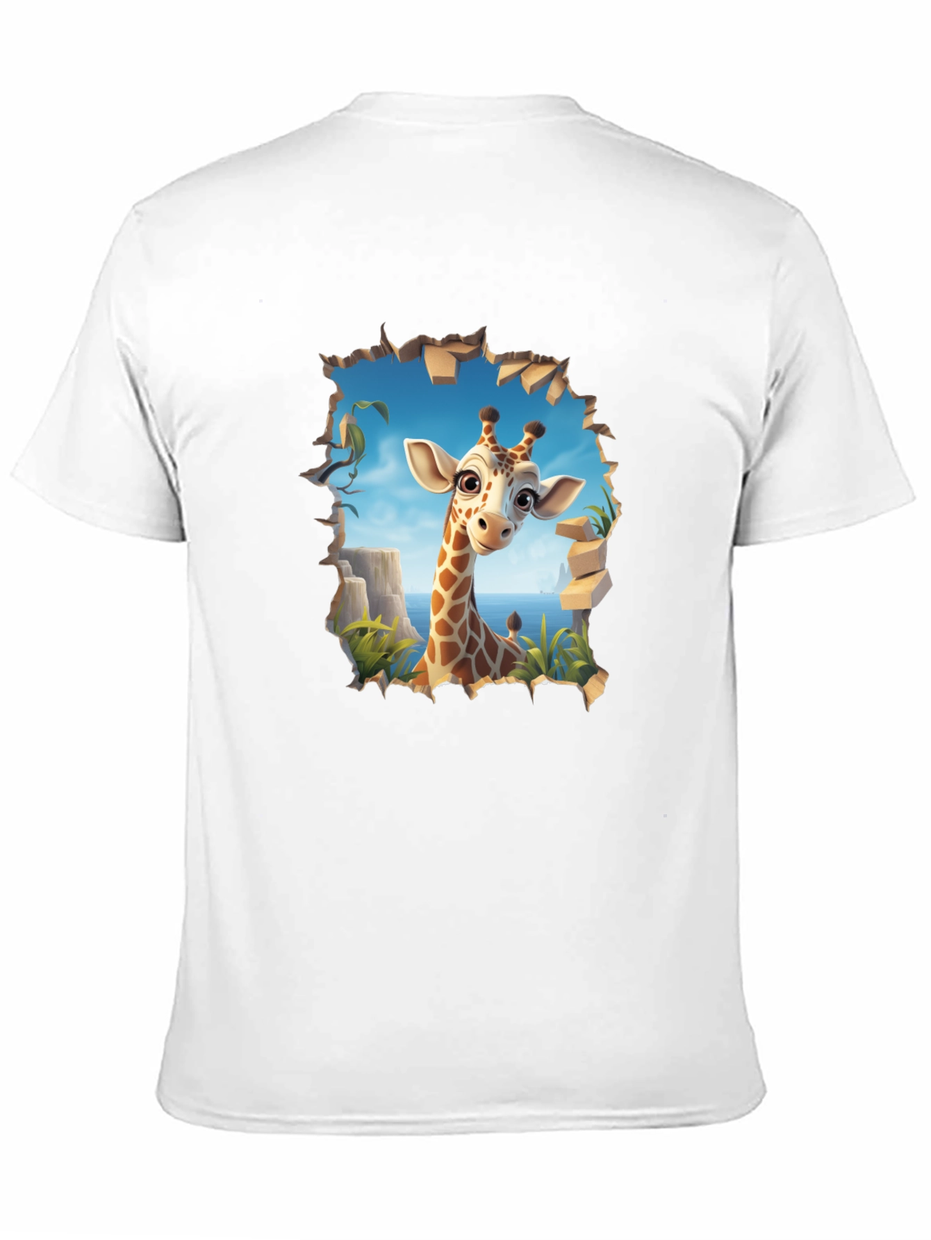 Giraffe Graphic Print Black T-Shirt
