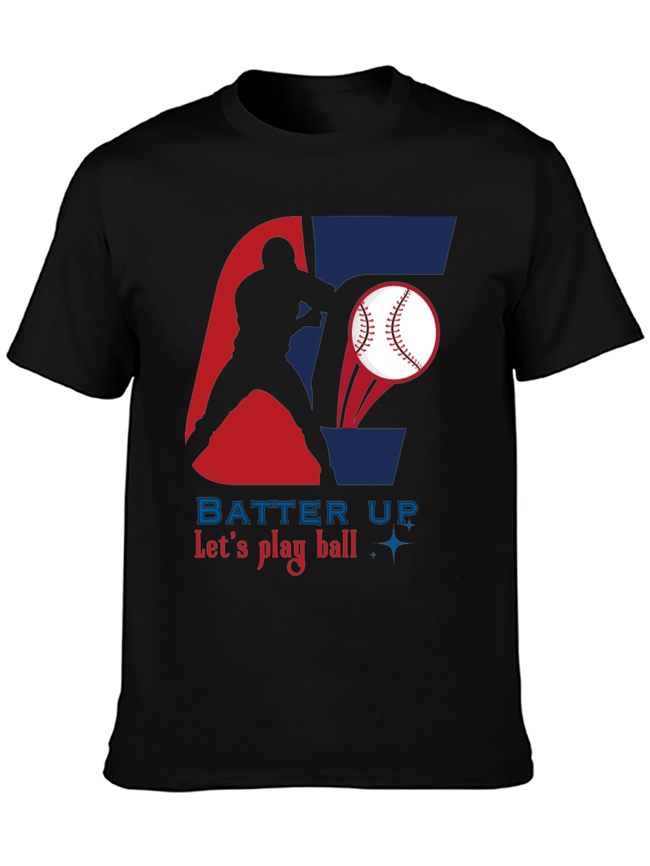 Batter Up Baseball Graphic Tee - Black