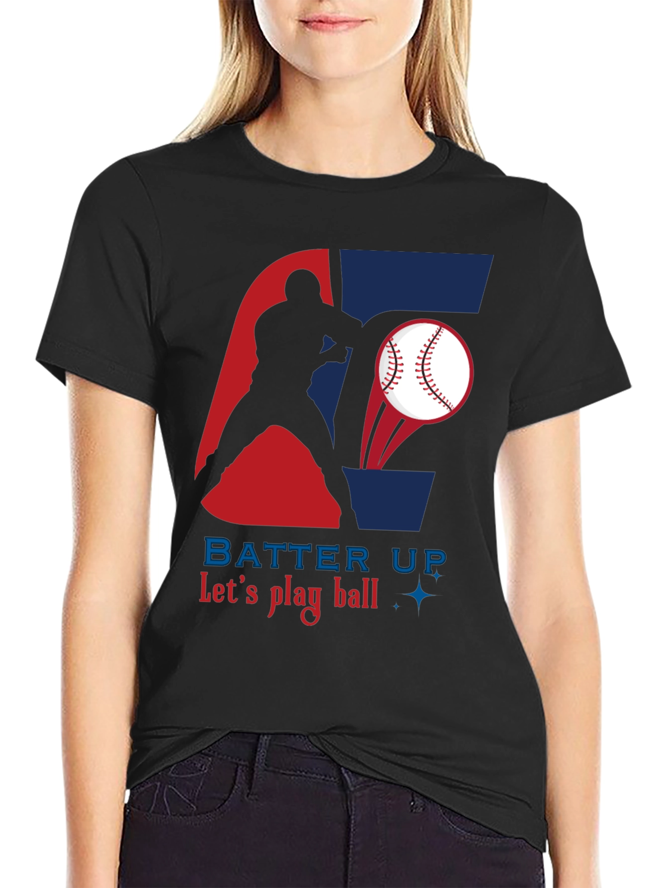 Batter Up Baseball Graphic Tee - Black