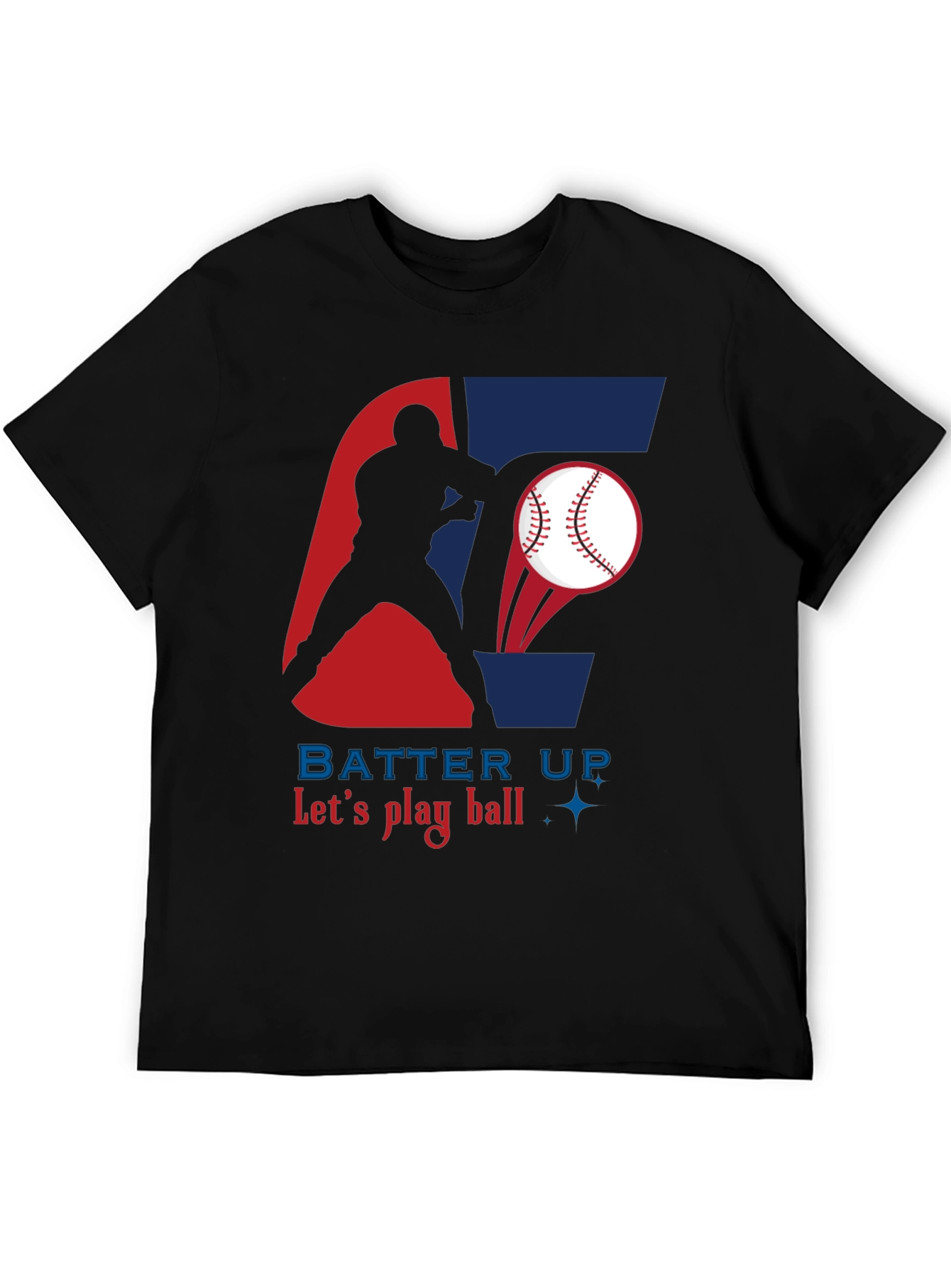 Batter Up Baseball Graphic Tee - Black