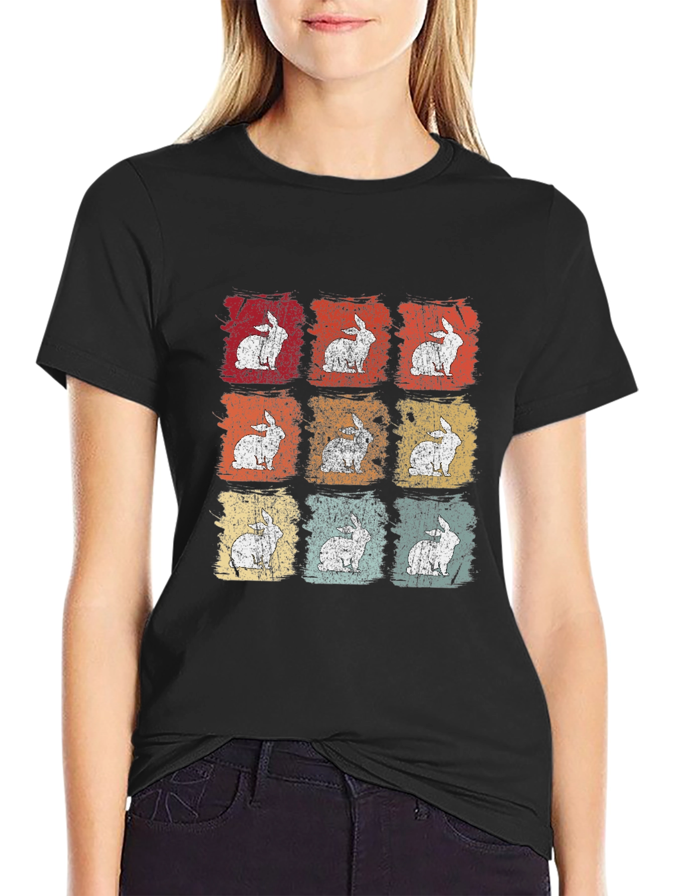 Retro Rabbit Graphic T-Shirt