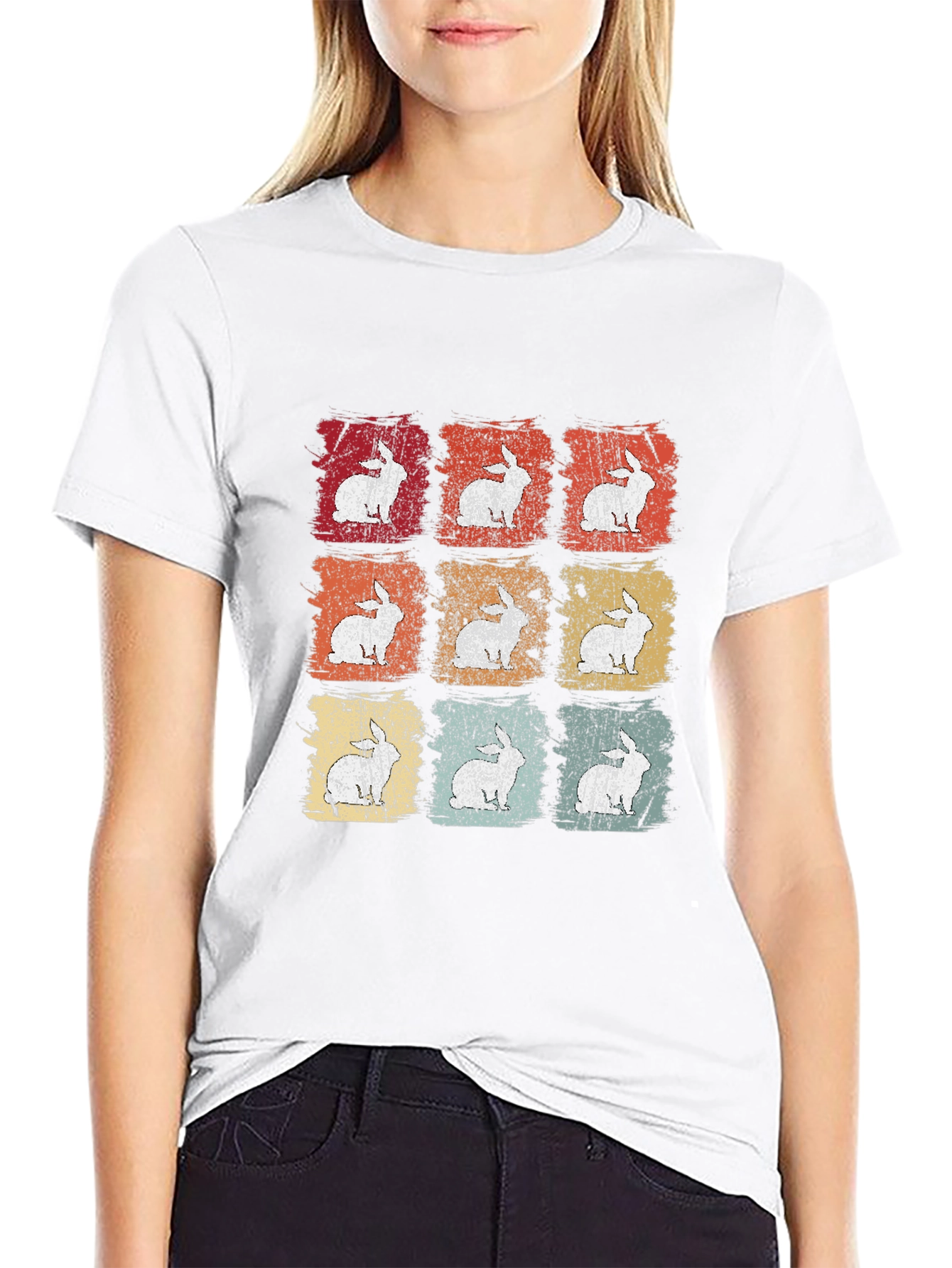 Retro Rabbit Graphic T-Shirt
