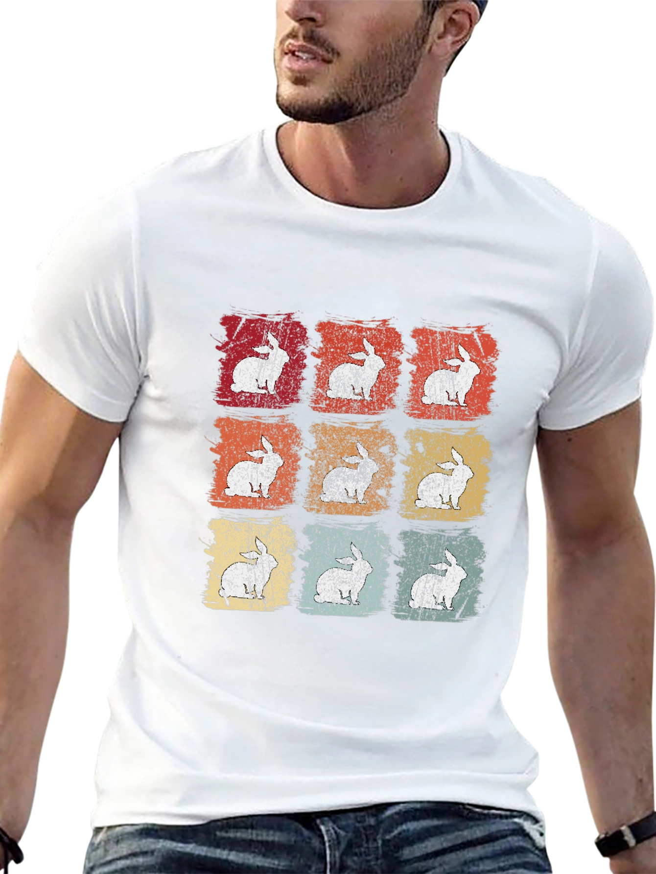 Retro Rabbit Graphic T-Shirt