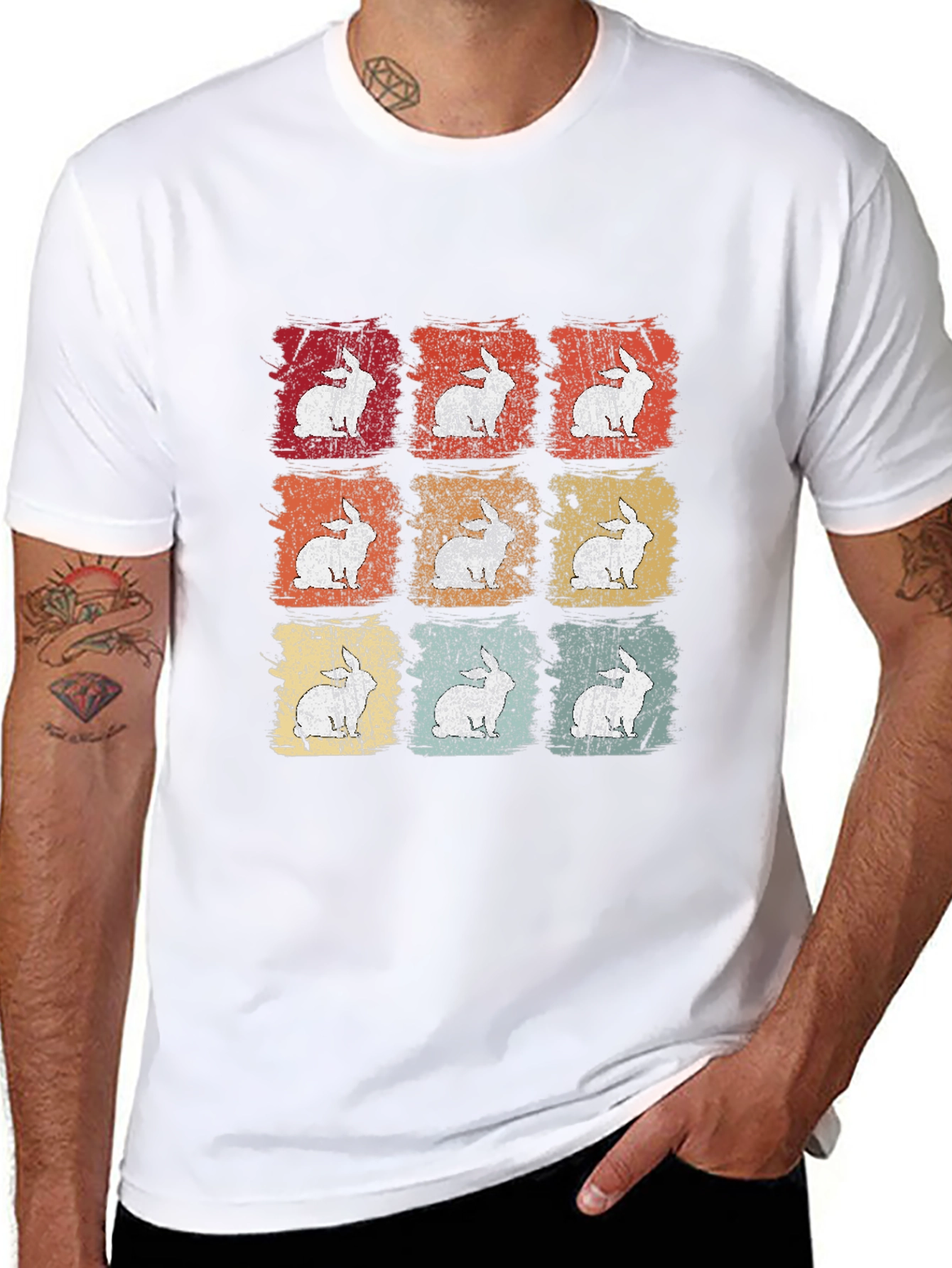 Retro Rabbit Graphic T-Shirt