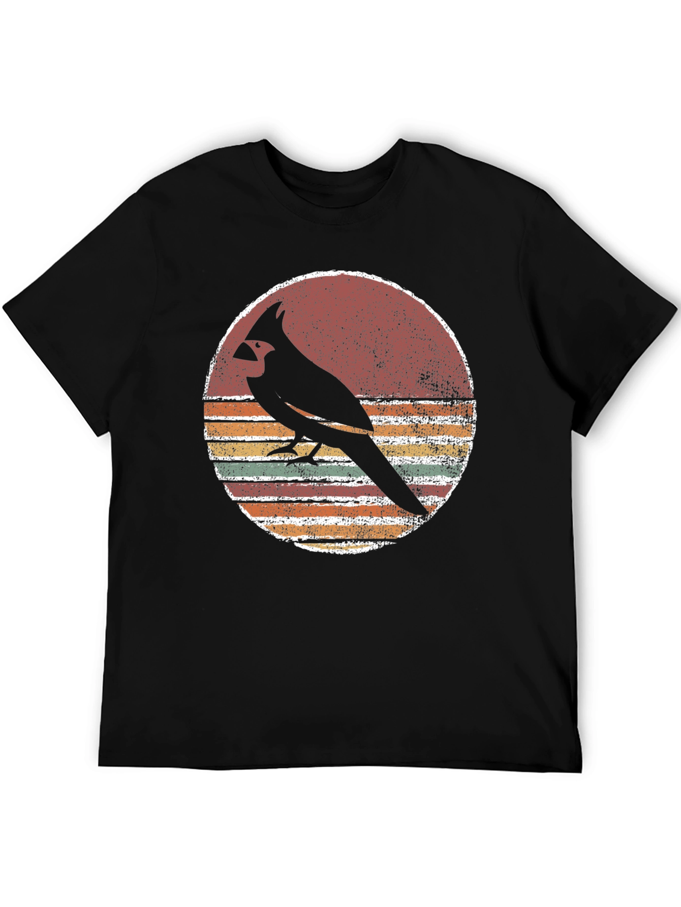 Retro Cardinal Bird Graphic T-Shirt