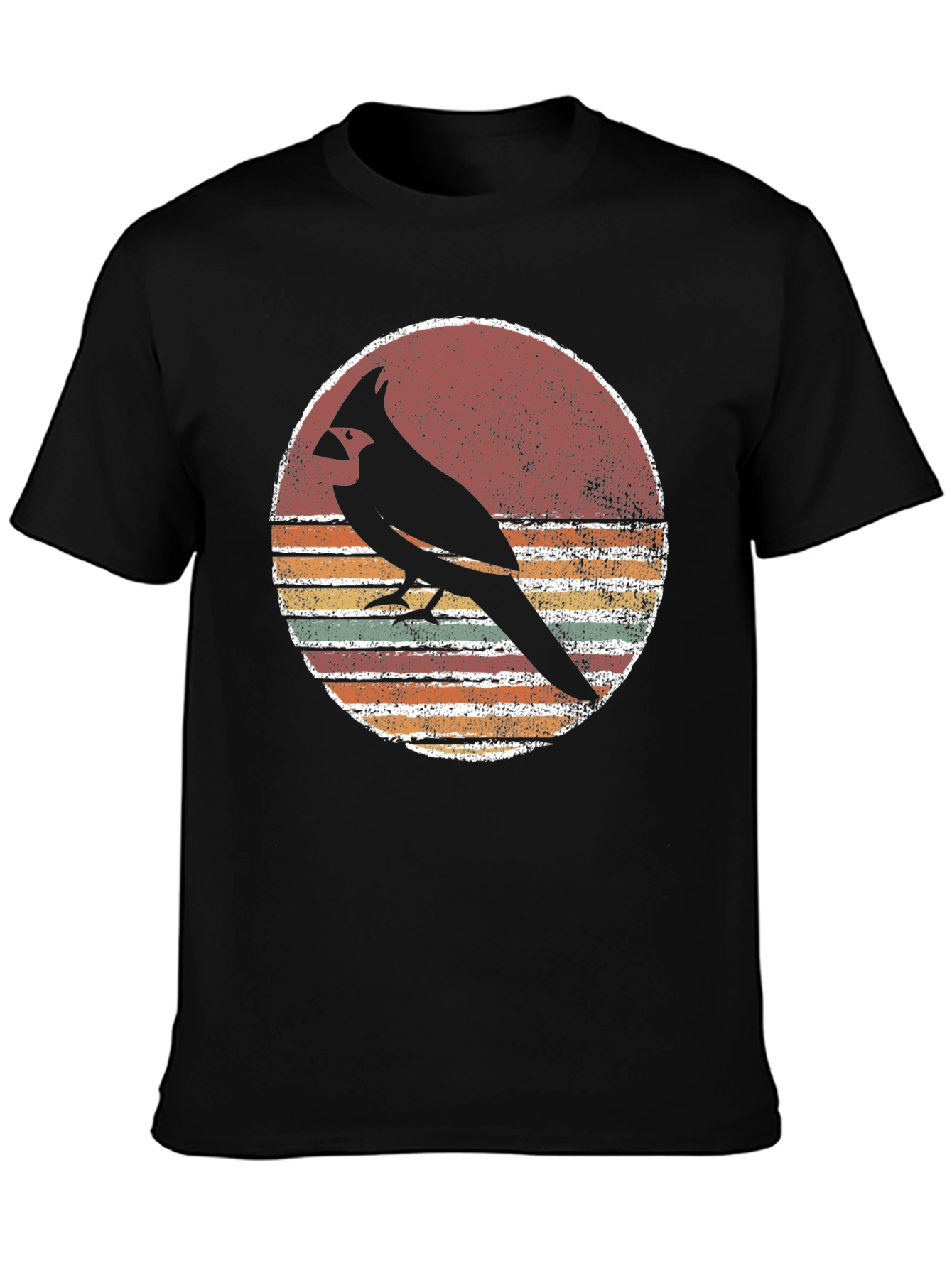 Retro Cardinal Bird Graphic T-Shirt