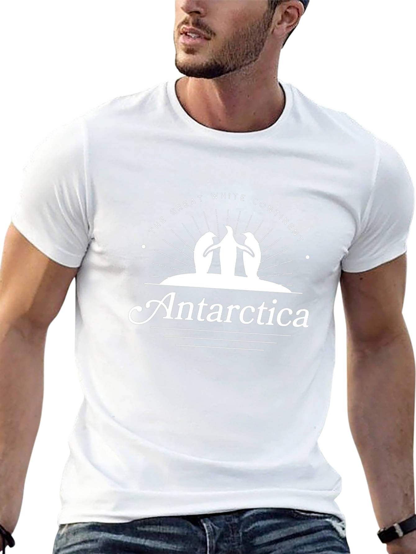 Antarctica Penguin Graphic Print Black T-Shirt
