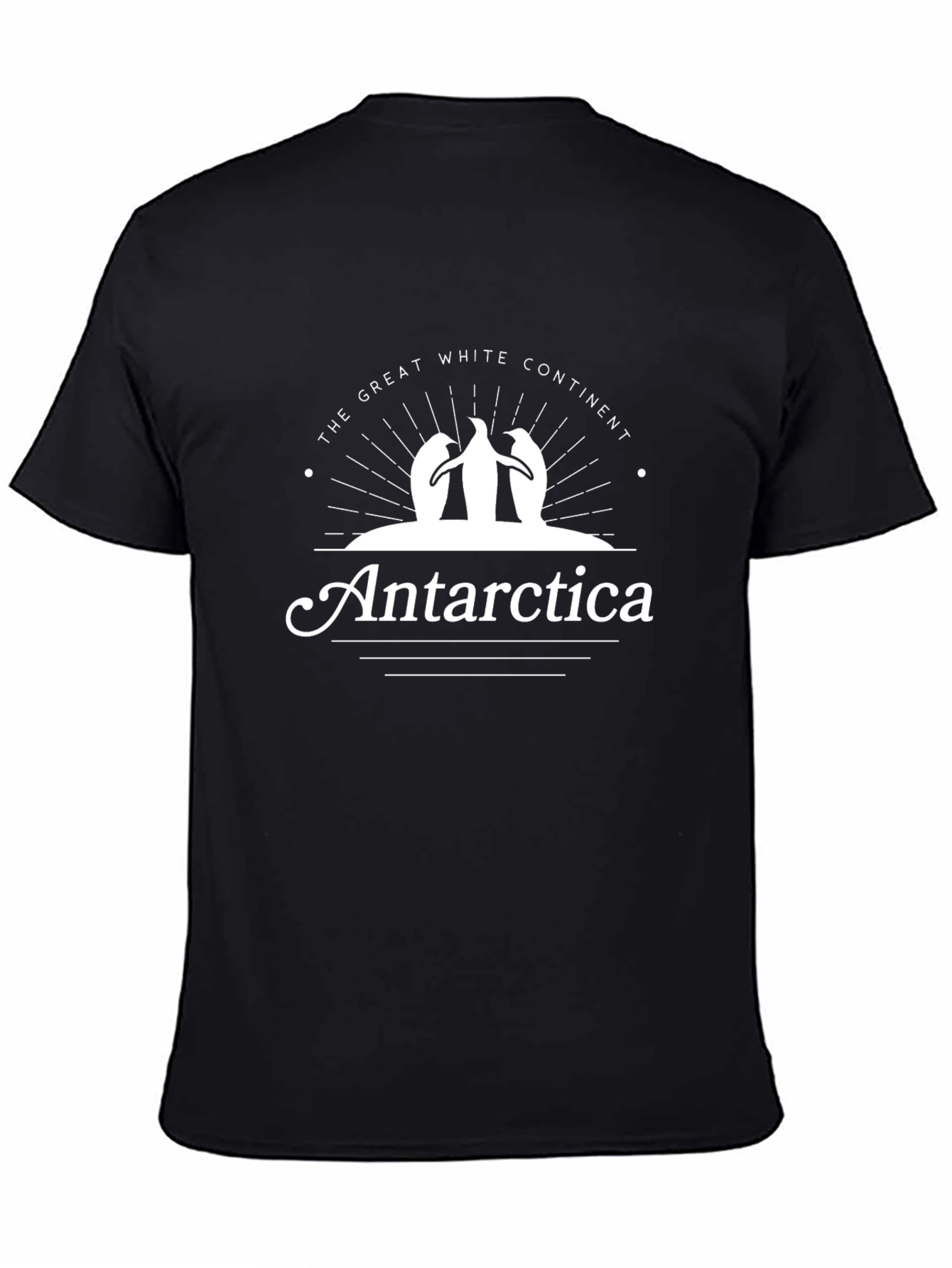 Antarctica Penguin Graphic Print Black T-Shirt