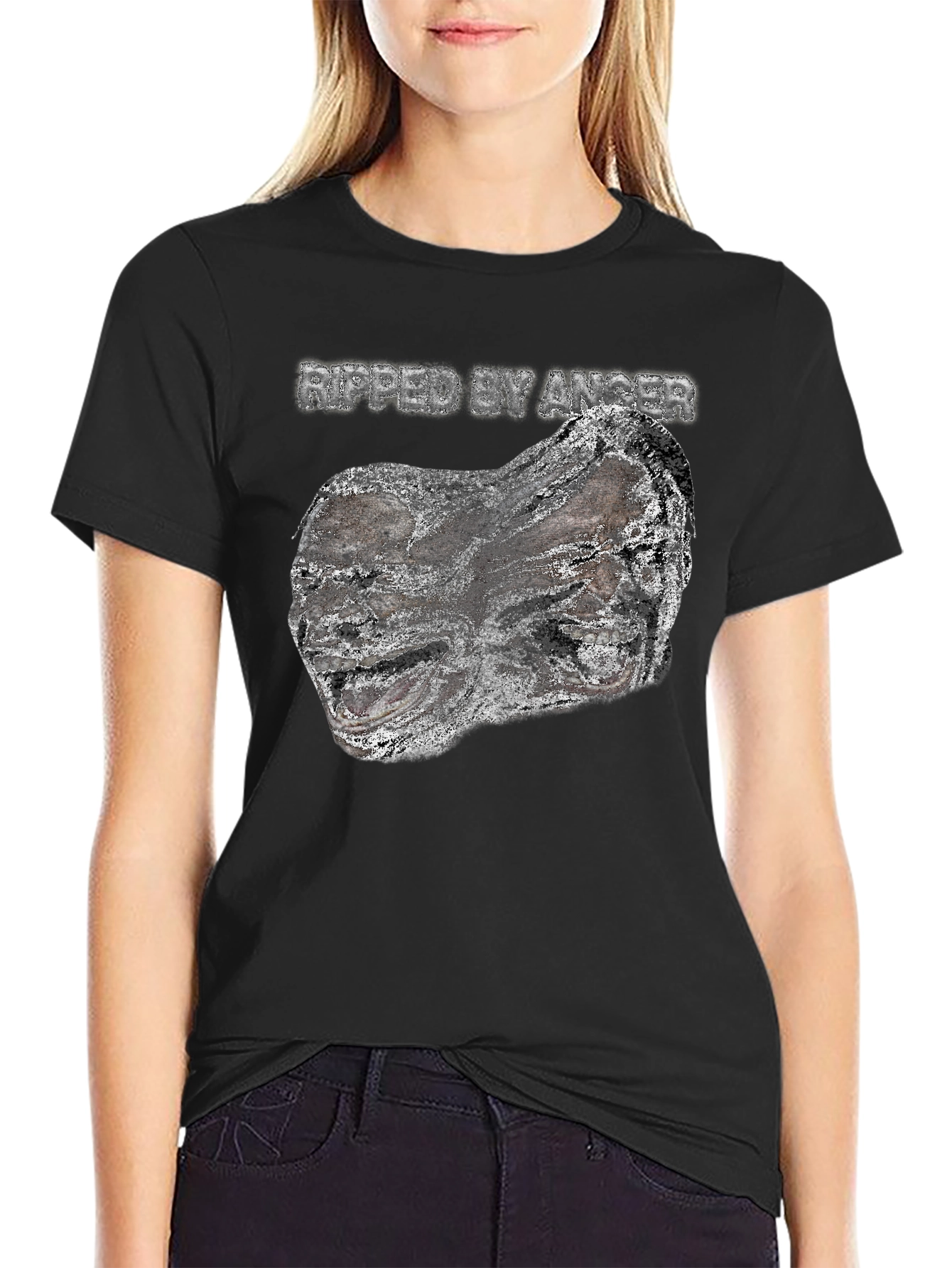 Ripped by Anger Graphic Tee - Black