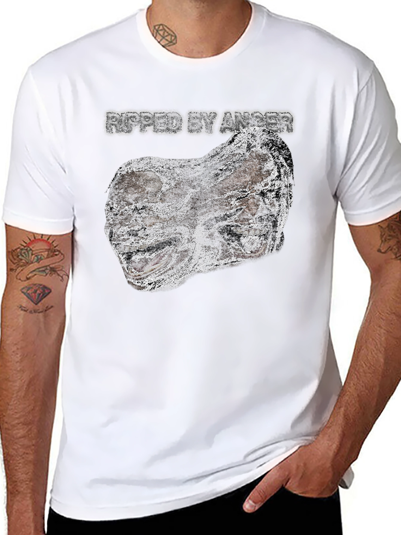Ripped by Anger Graphic Tee - Black