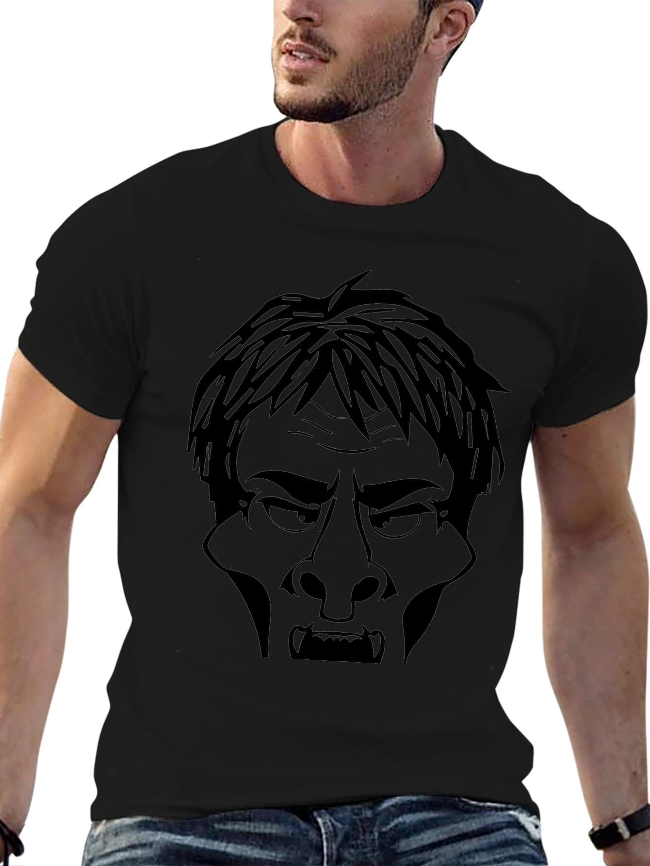 Vampire Face Graphic Tee - Mens Black T-Shirt