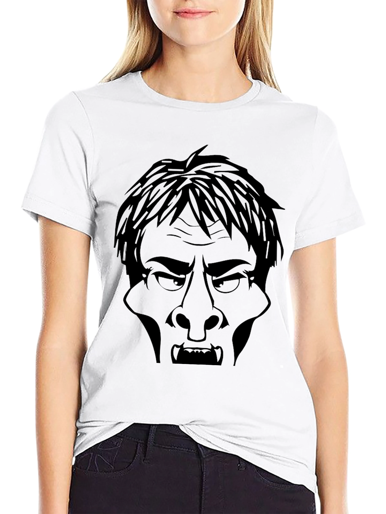 Vampire Face Graphic Tee - Mens Black T-Shirt