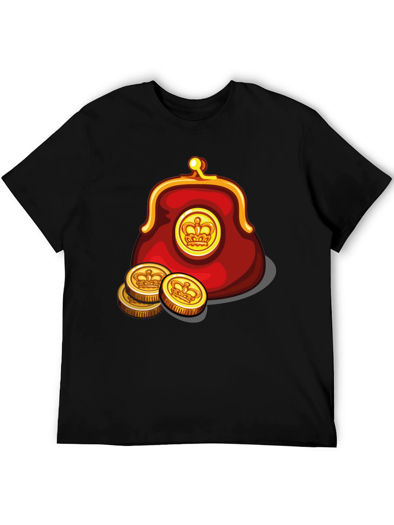 Funny Cartoon Coin Purse Black T-Shirt