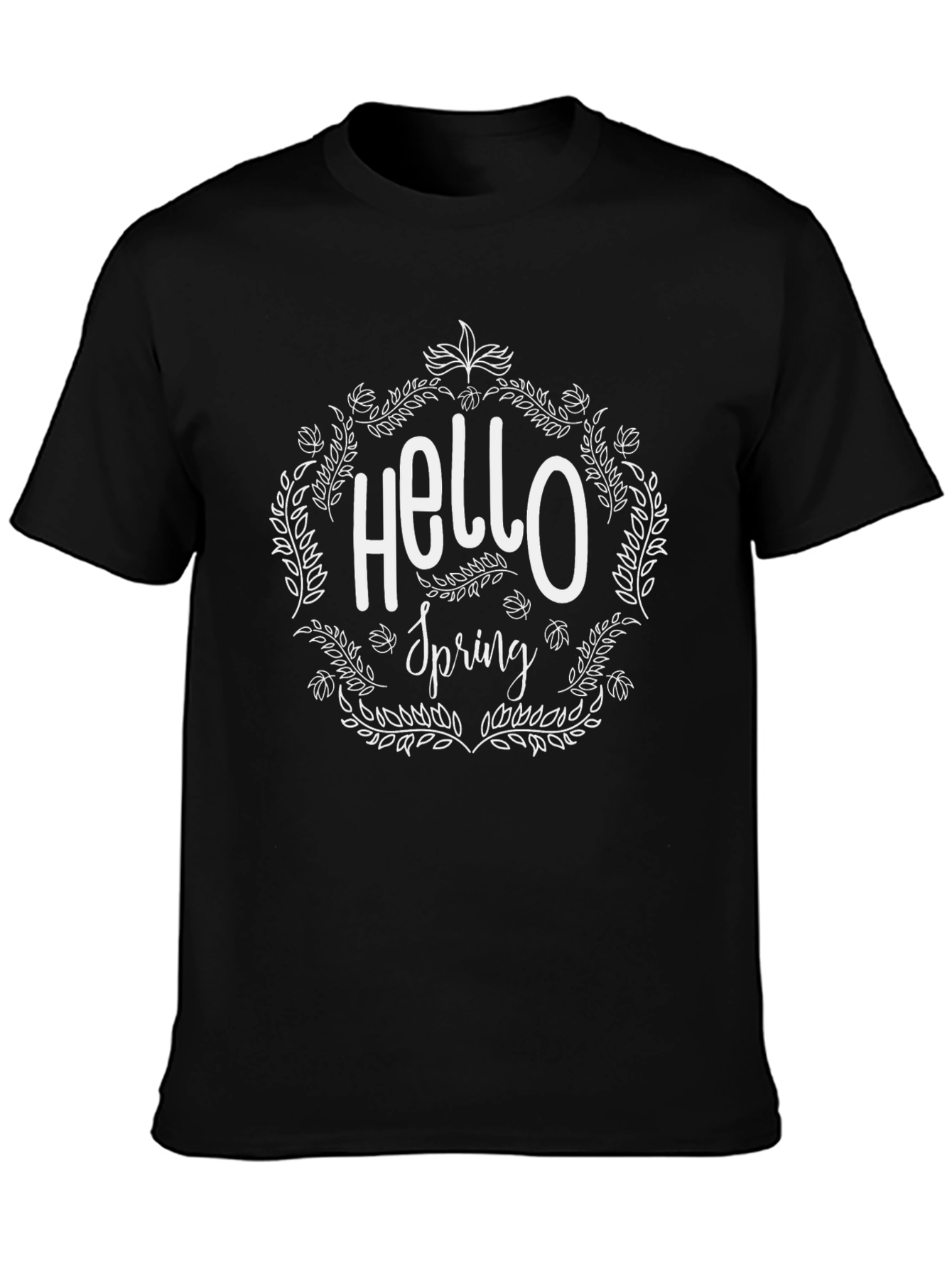 Hello Spring Graphic T-Shirt - Black