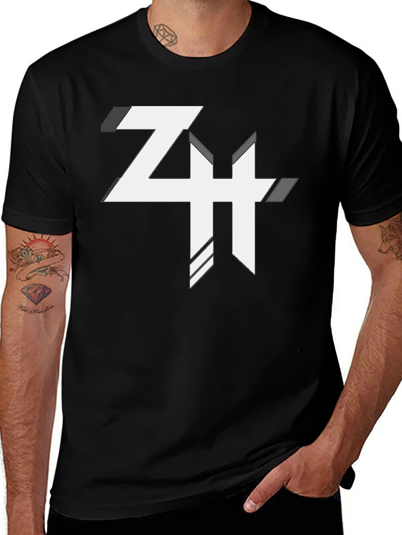 Abstract Logo Graphic Print T-Shirt - Casual Comfort