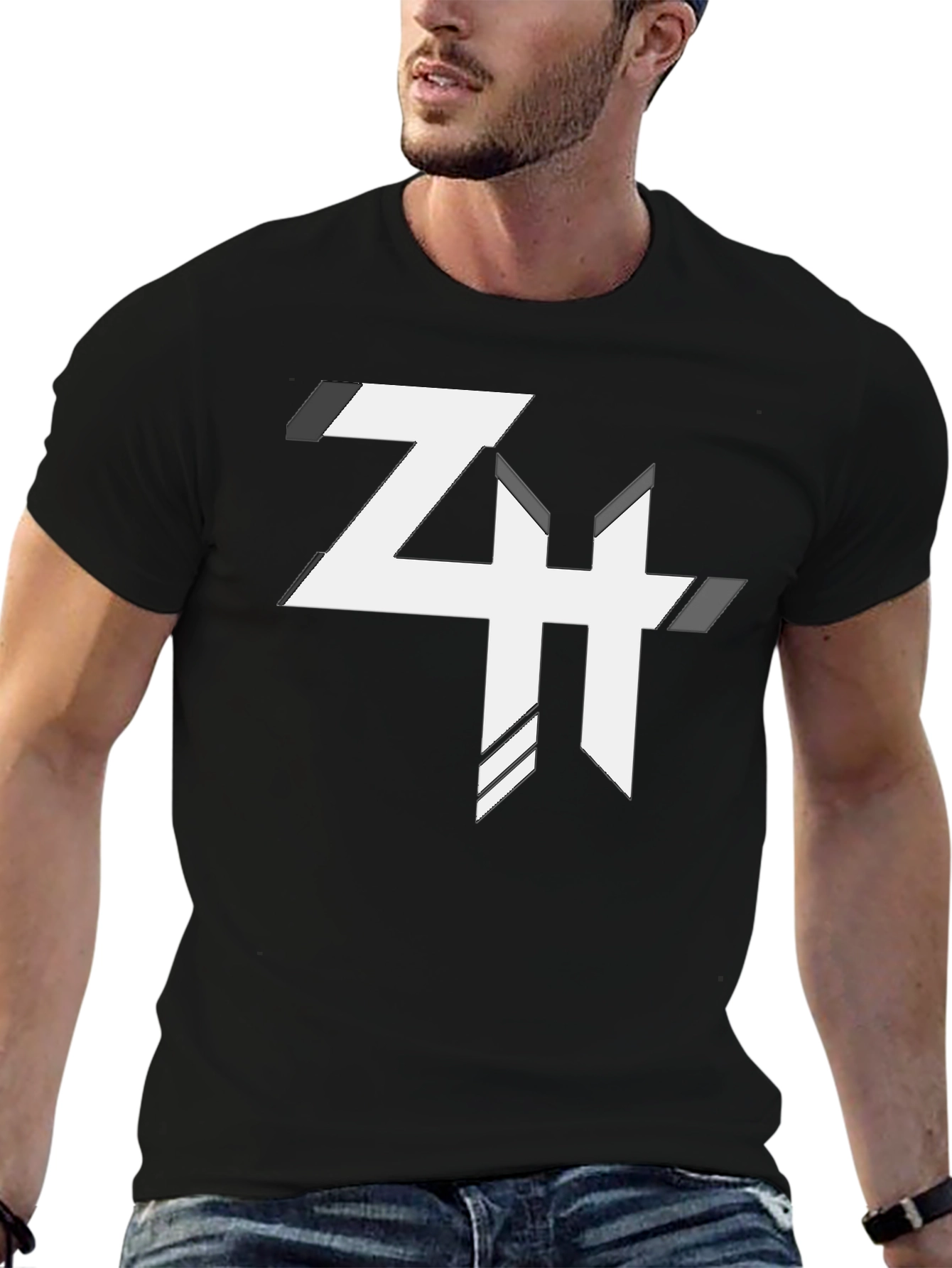 Abstract Logo Graphic Print T-Shirt - Casual Comfort