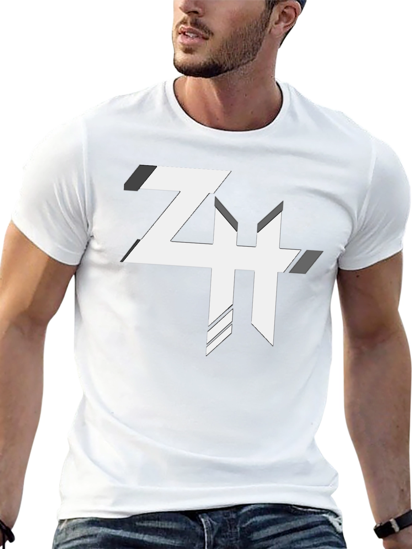 Abstract Logo Graphic Print T-Shirt - Casual Comfort