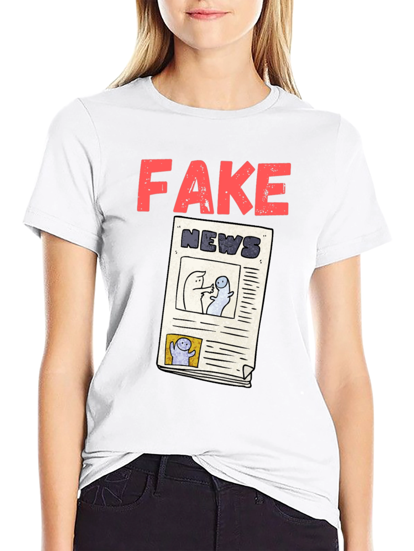 Fake News Graphic Tee - Unisex Black T-Shirt