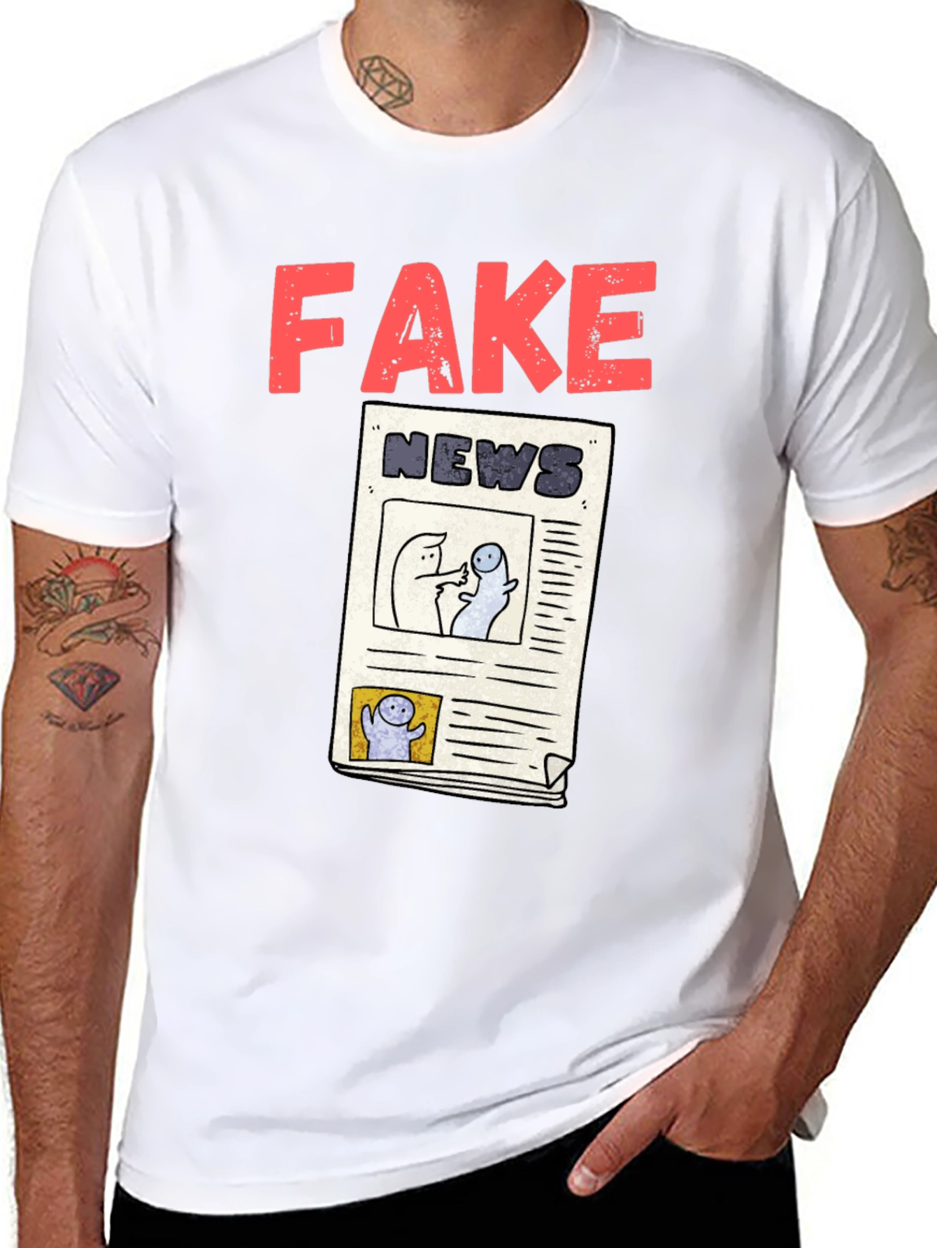 Fake News Graphic Tee - Unisex Black T-Shirt