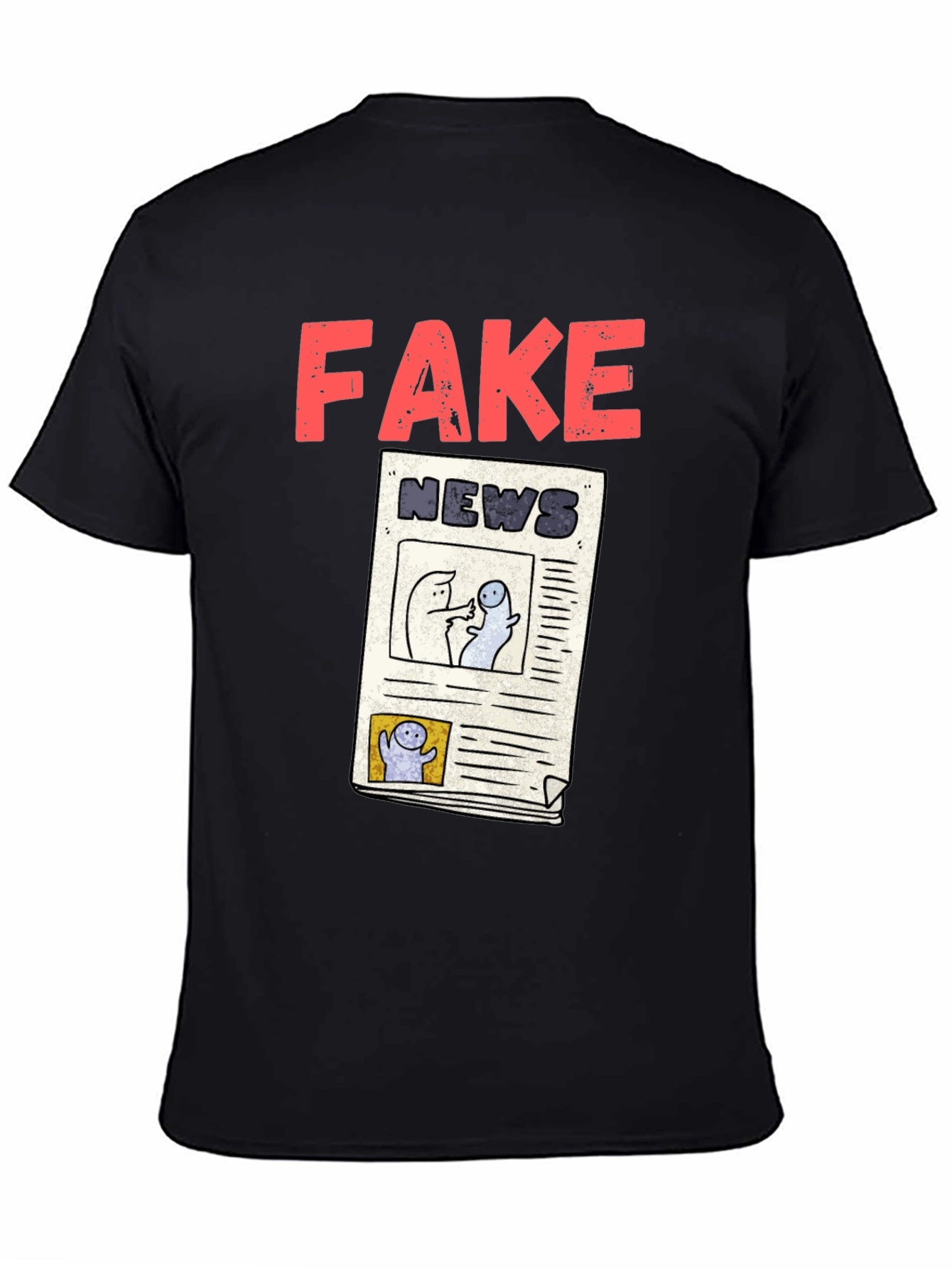 Fake News Graphic Tee - Unisex Black T-Shirt