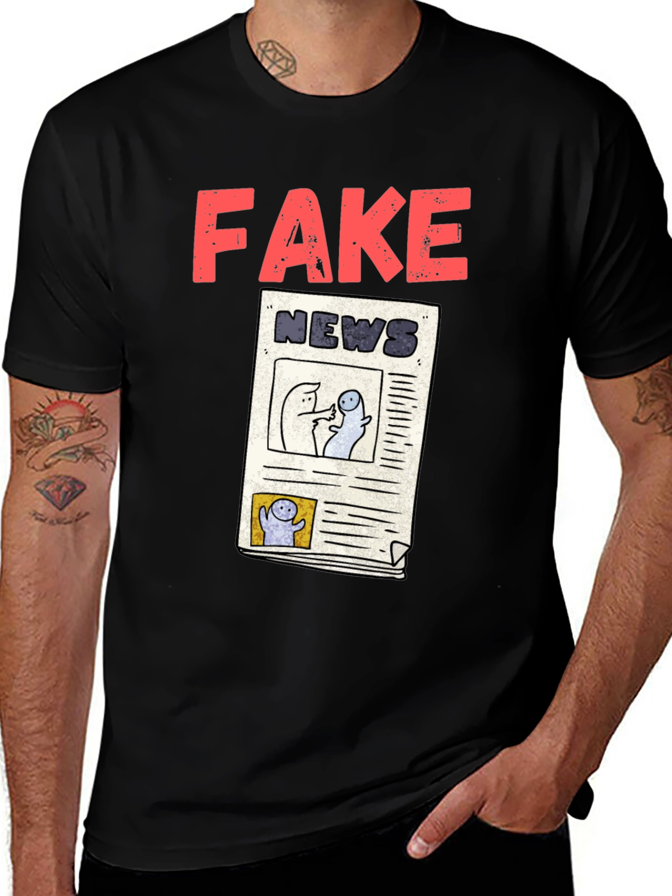 Fake News Graphic Tee - Unisex Black T-Shirt