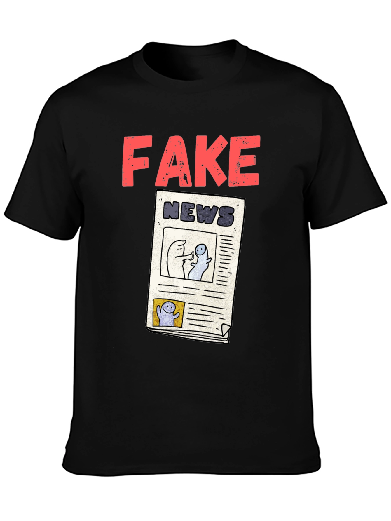 Fake News Graphic Tee - Unisex Black T-Shirt