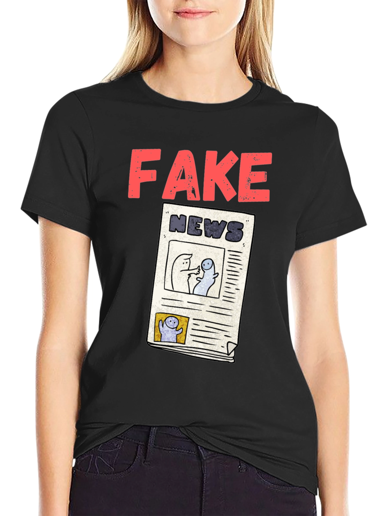 Fake News Graphic Tee - Unisex Black T-Shirt