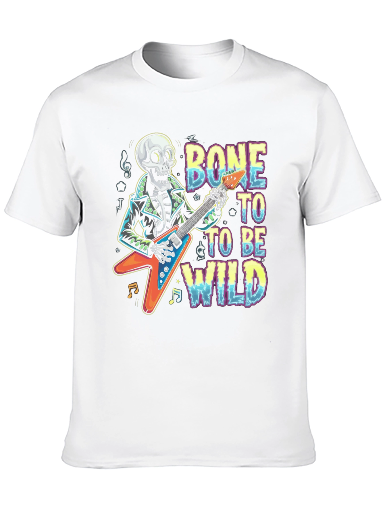 Bone To Be Wild Skeleton Guitar T-Shirt