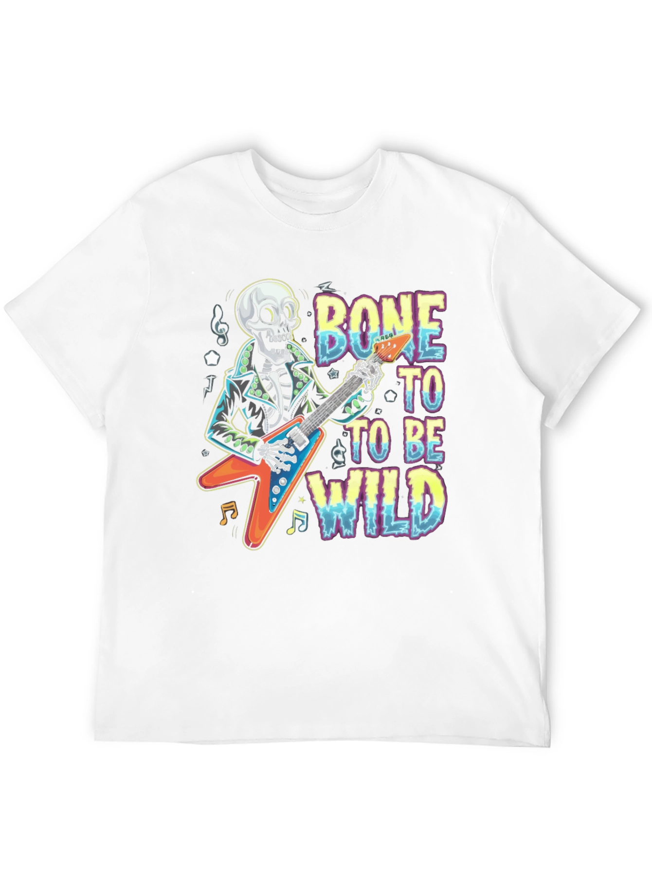 Bone To Be Wild Skeleton Guitar T-Shirt