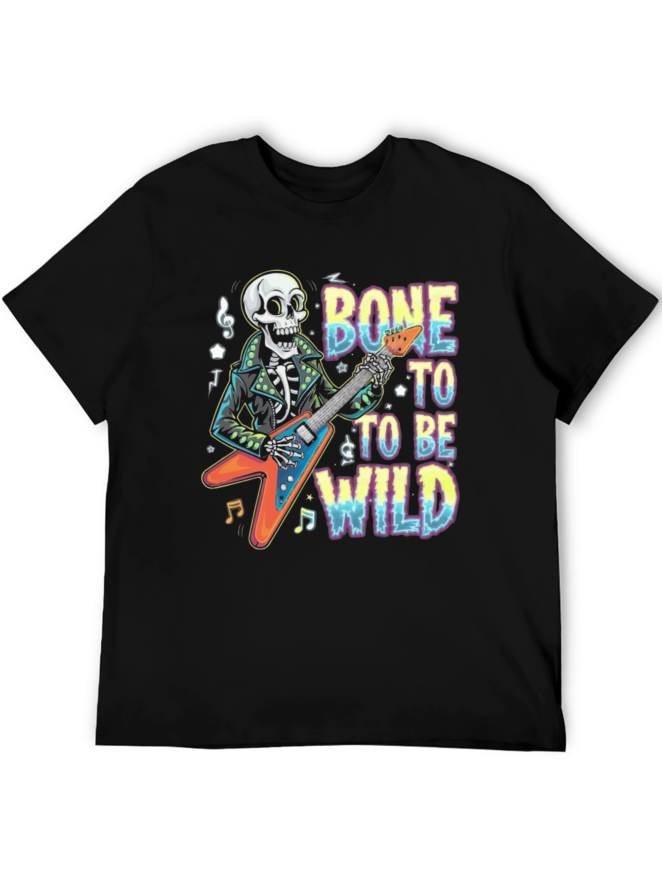 Bone To Be Wild Skeleton Guitar T-Shirt