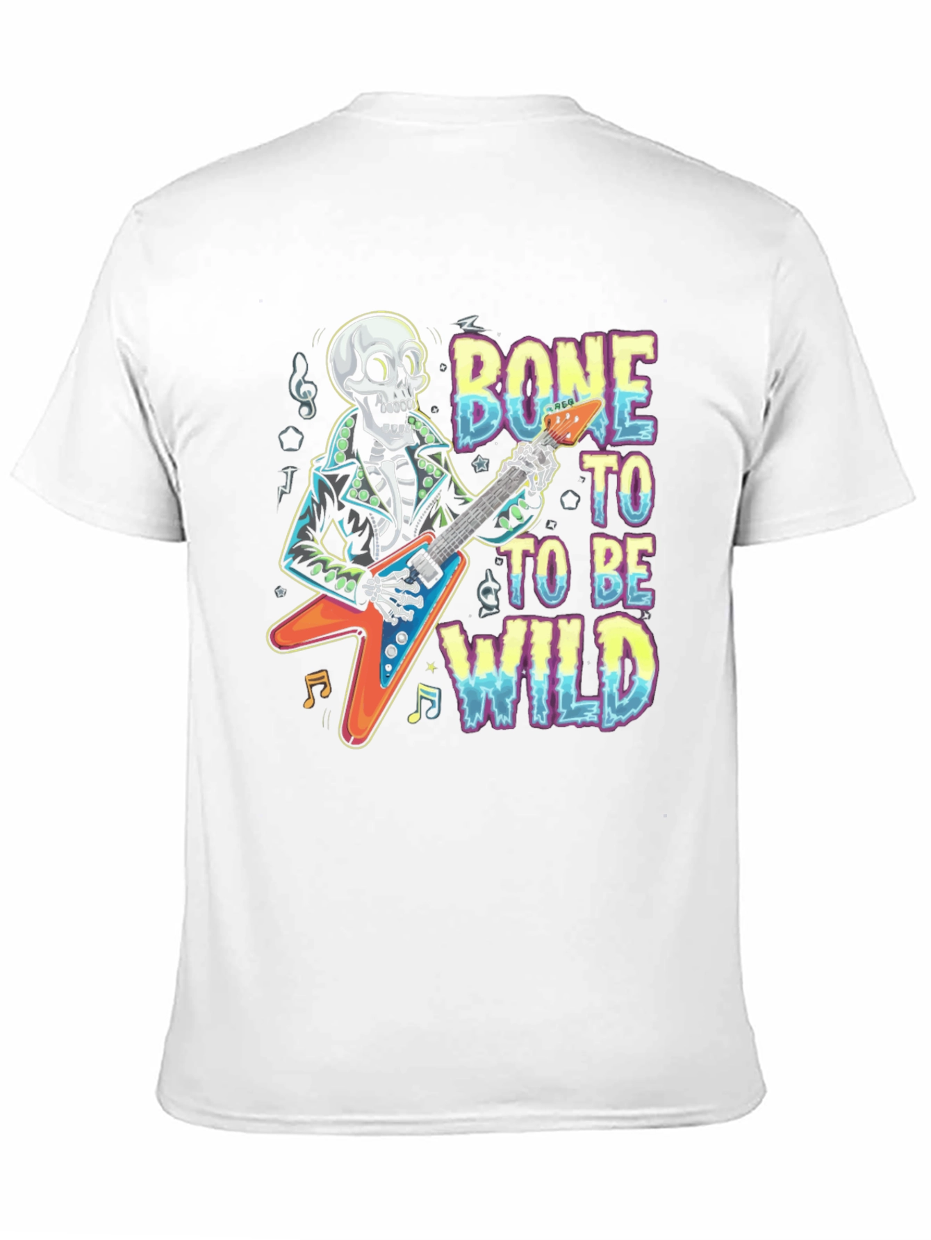 Bone To Be Wild Skeleton Guitar T-Shirt
