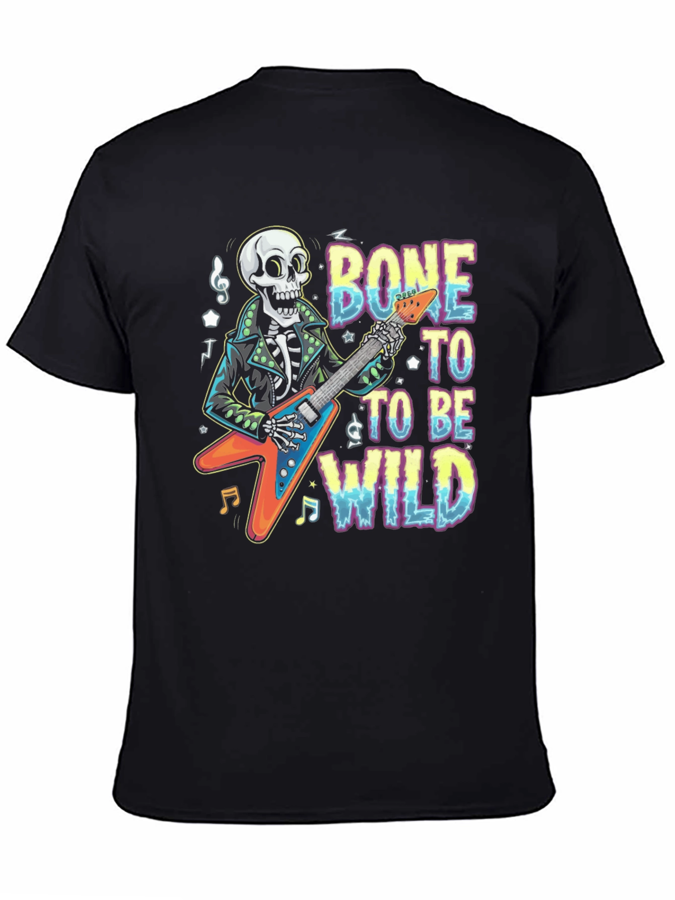 Bone To Be Wild Skeleton Guitar T-Shirt