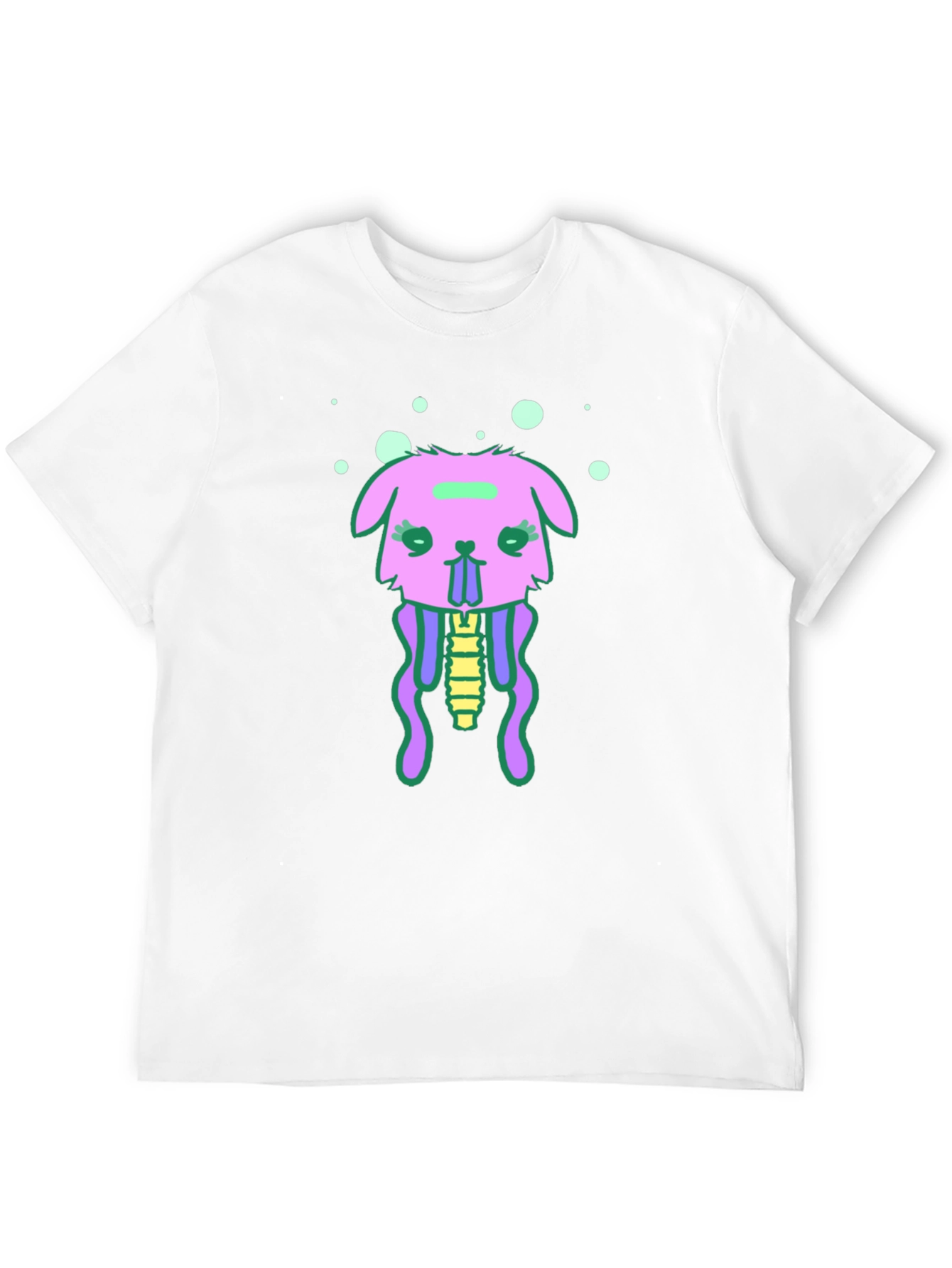 Black T-Shirt with Funky Jellyfish Bunny Design