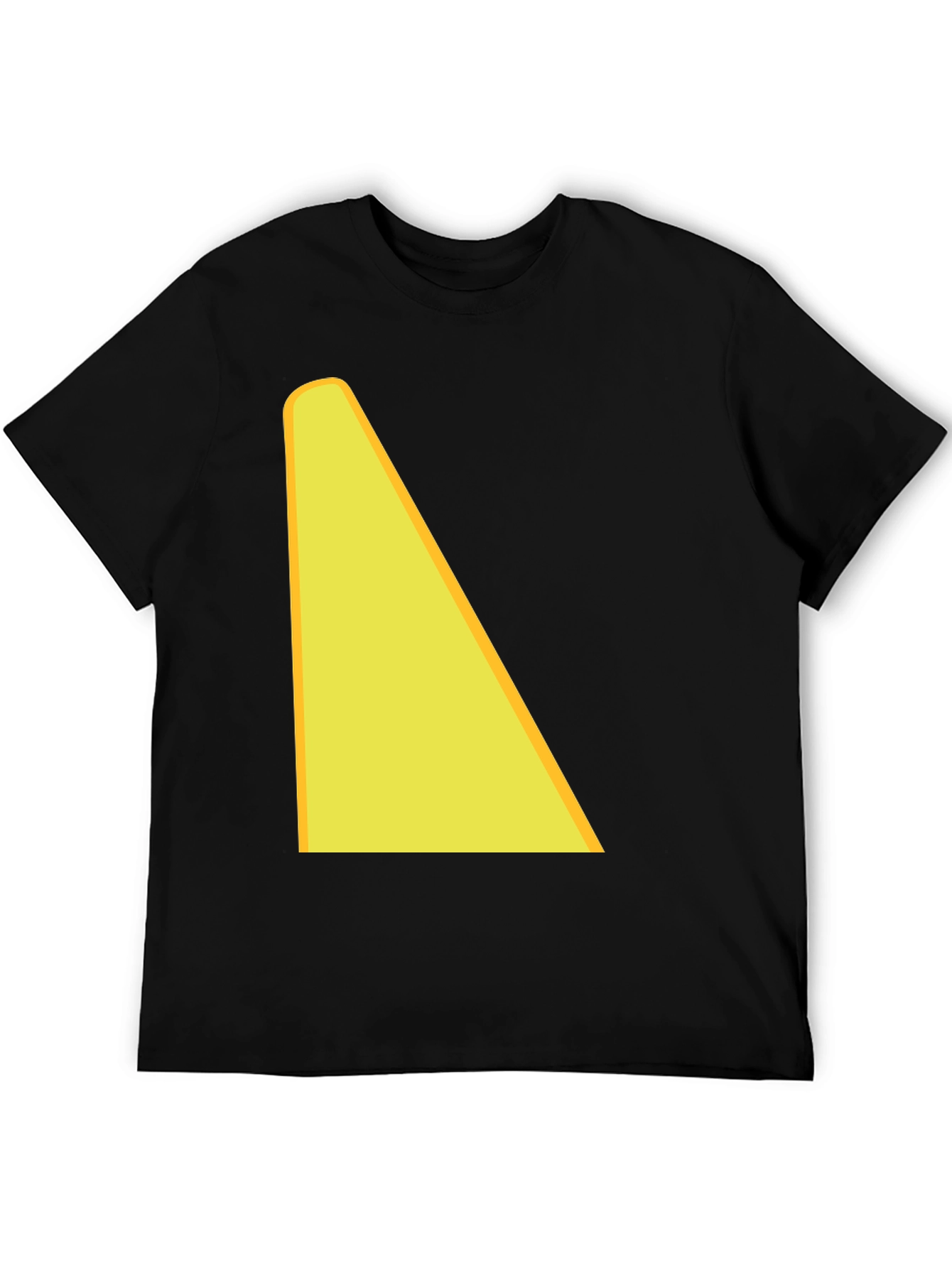 Black T-Shirt with Yellow Triangle Design