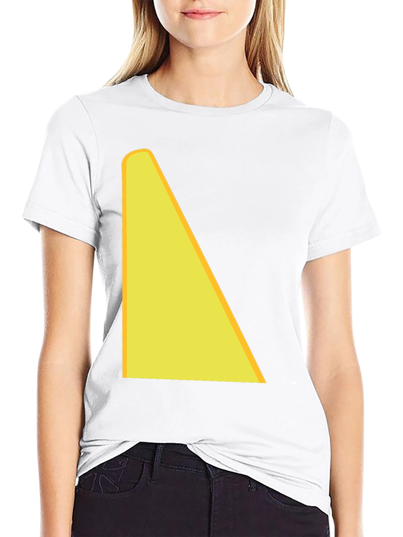 Black T-Shirt with Yellow Triangle Design