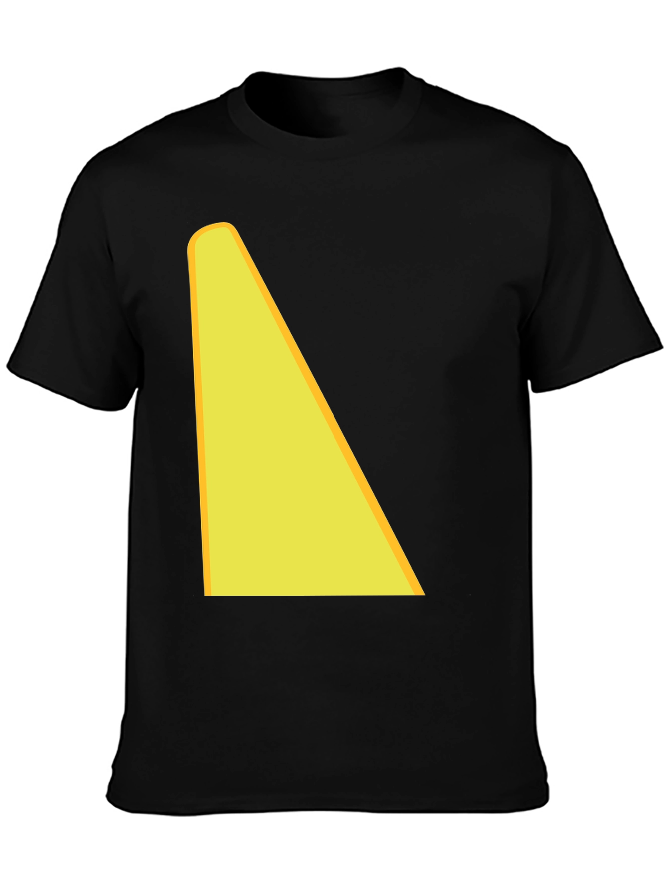 Black T-Shirt with Yellow Triangle Design