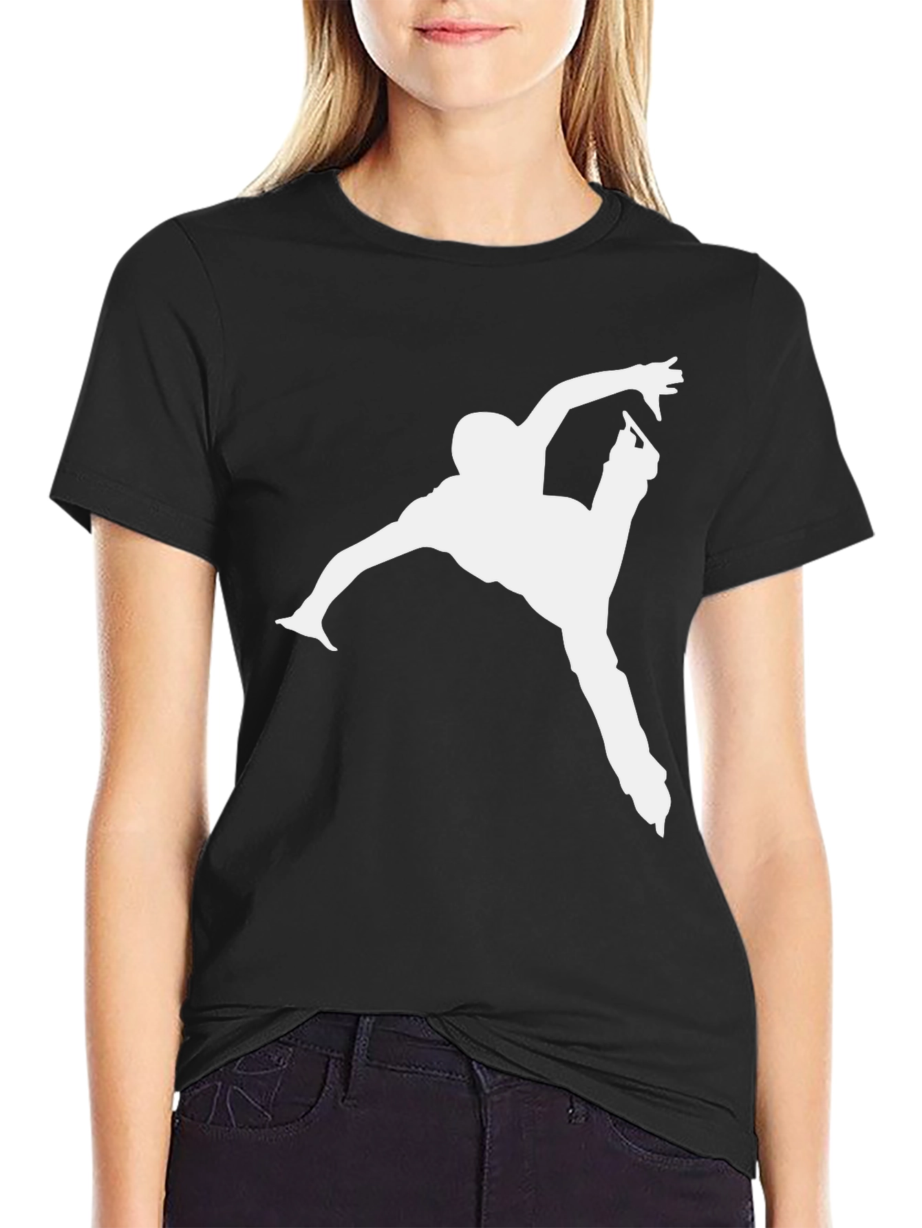 Figure Skating T-Shirt - Black Cotton Tee