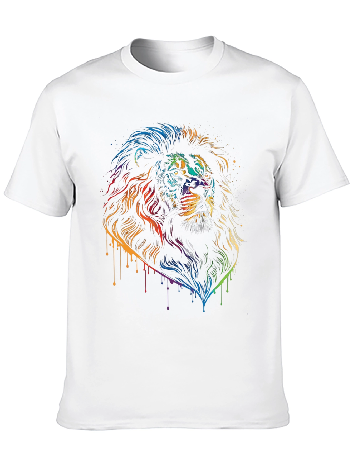 Rainbow Lion Graphic Black T-Shirt
