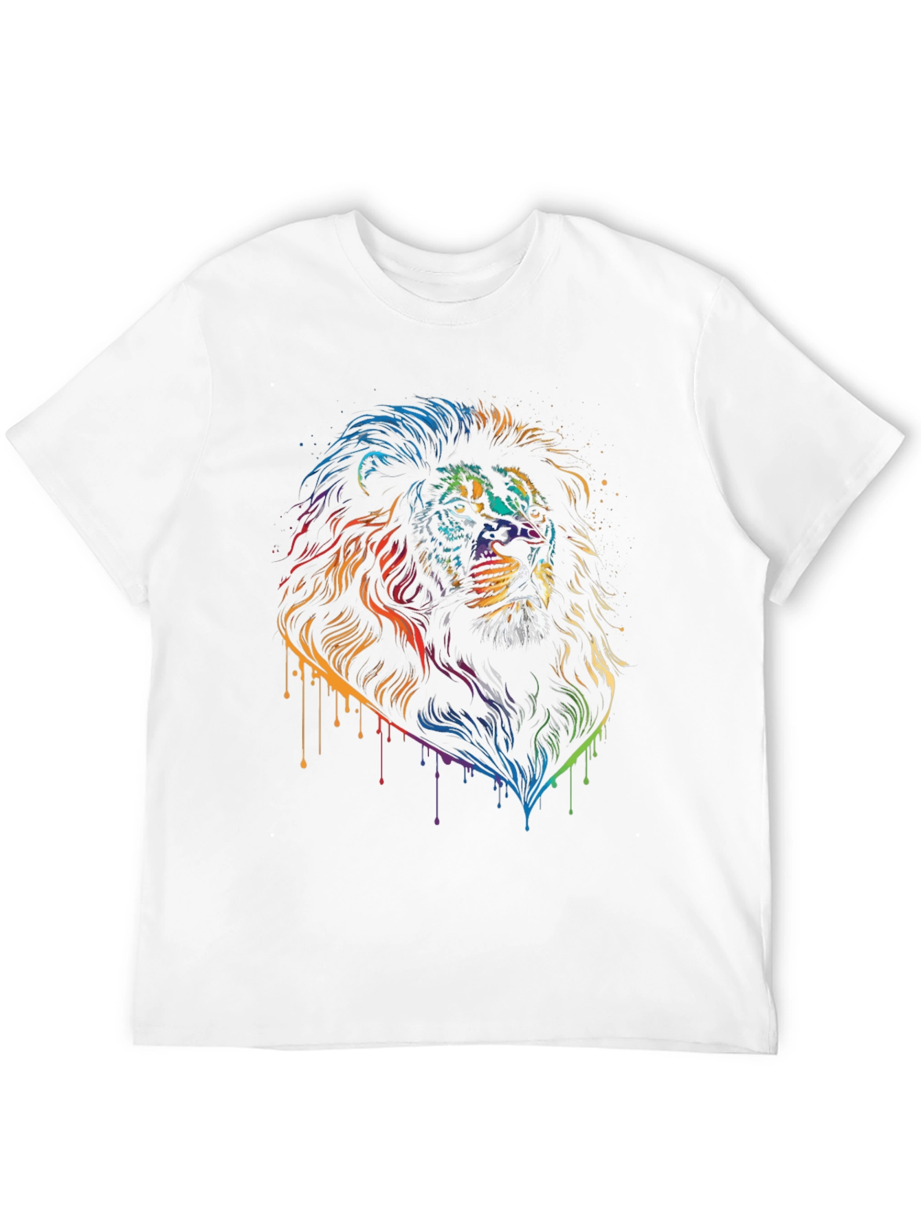 Rainbow Lion Graphic Black T-Shirt