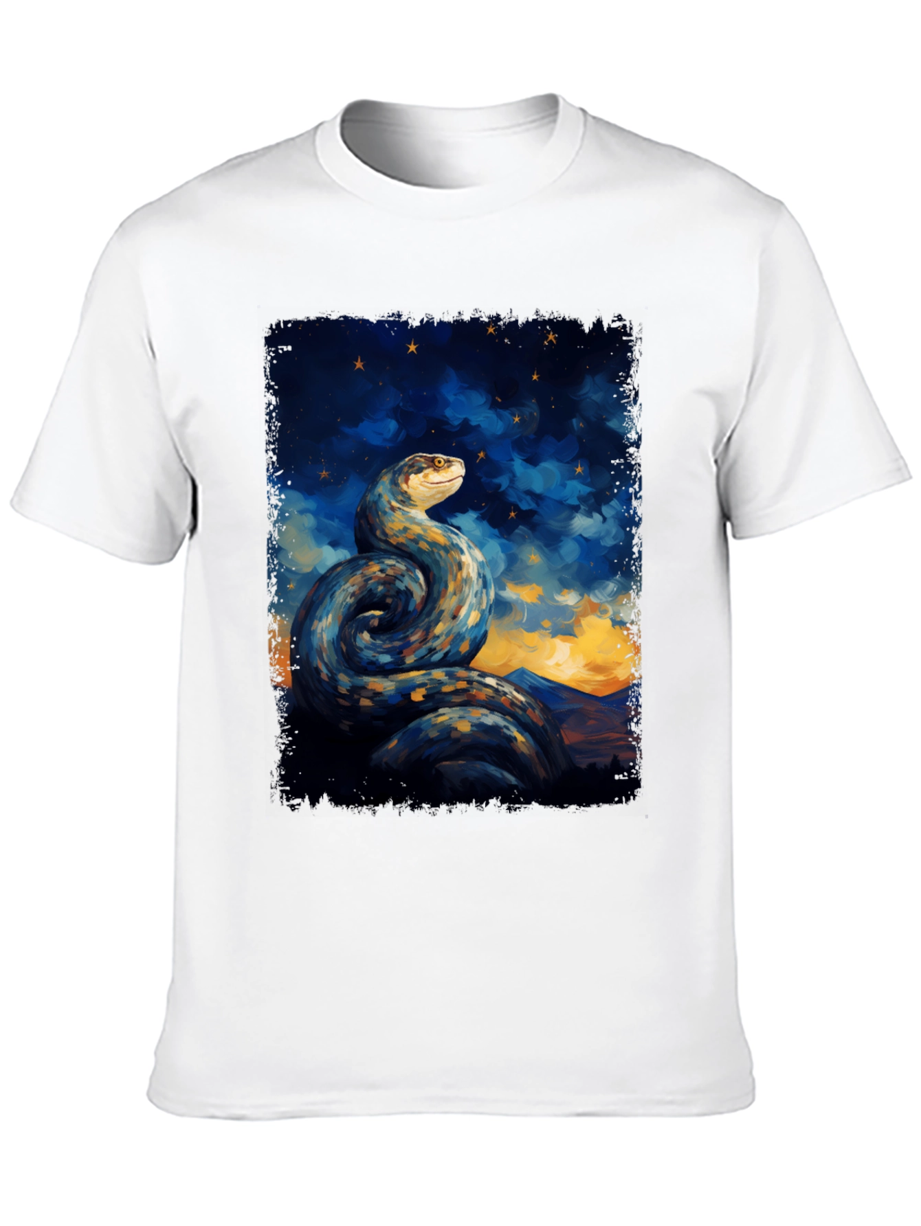Serpent Night Sky T-Shirt - Artistic Snake Tee
